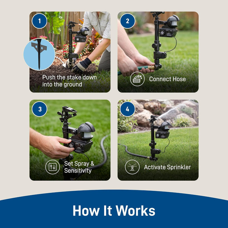 Orbit Yard Enforcer Motion-Activated Sprinkler - Outdoor Animal Repeller & Lawn Protector - Motion Sensor - Multi-Angle Detection - Weatherproof Dual-Purpose Sprinkler - 62100
