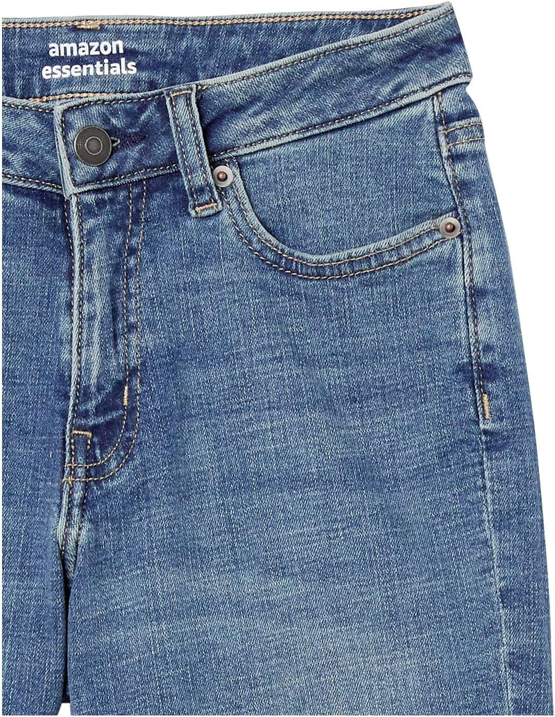 Amazon Essentials Women's Mid-Rise Stretchy Slim Fit Denim Bermuda Shorts with Pockets