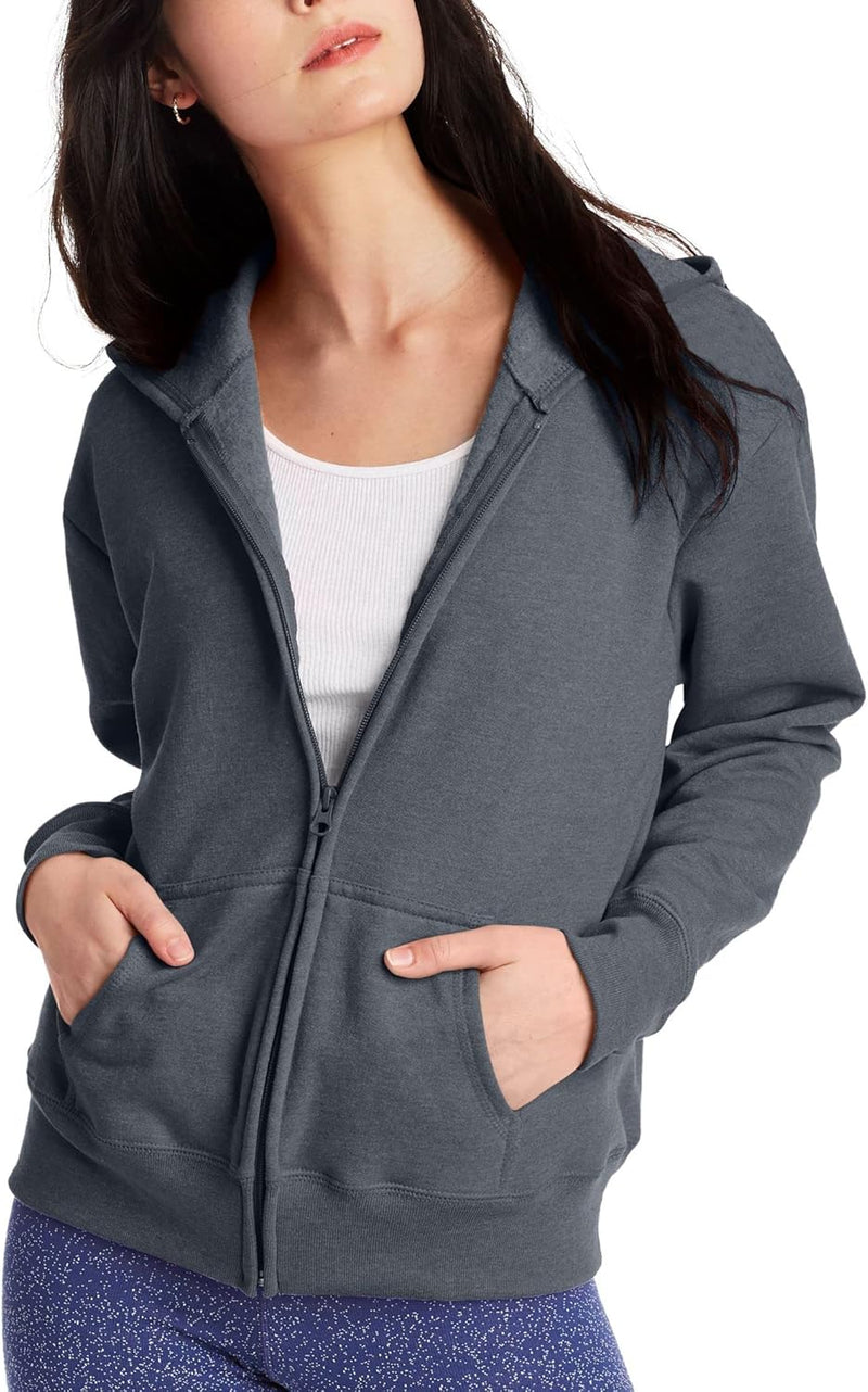 Hanes, Ecosmart Fleece Full Hoodie, Zip-up Hooded Sweatshirt for Women-19
