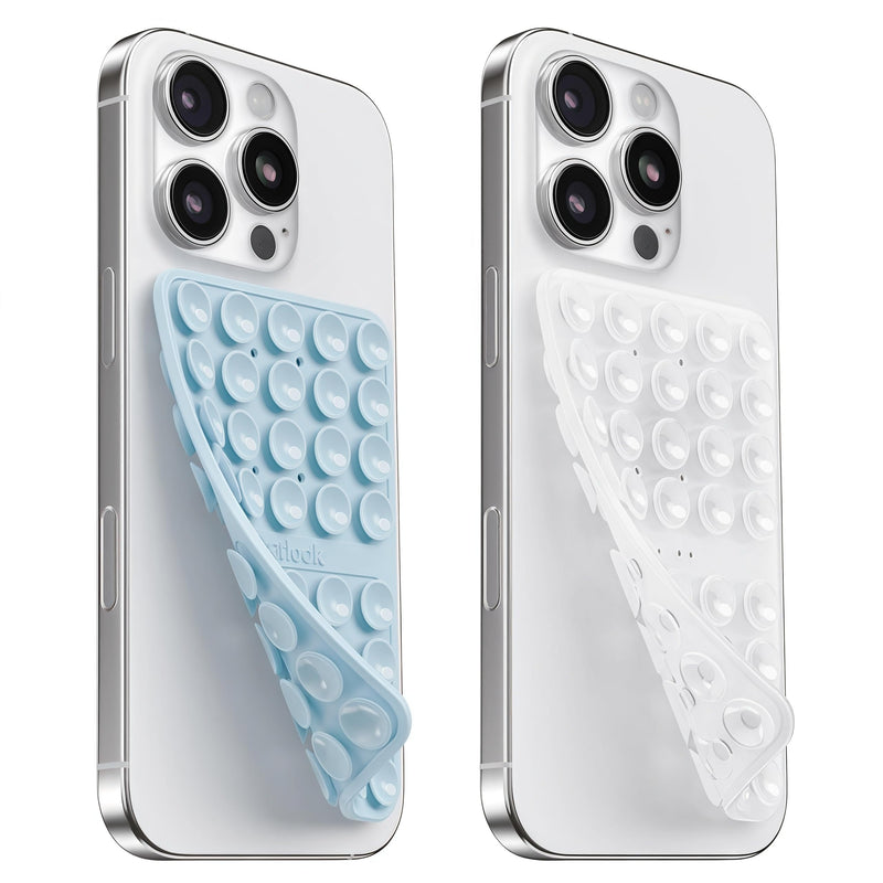 Klearlook Silicone Suction Cup Phone Case Mount Double Sided, Sticky Phone Grip with Higher Suction Power for Cell Phone, Hands-Free Phone Accessories Holder for Selfies and Videos, Transparent