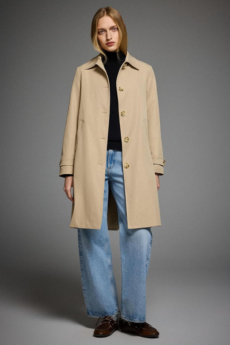 Orolay Women's Single Breasted Trench Coat Mid-Long Classic Lapel