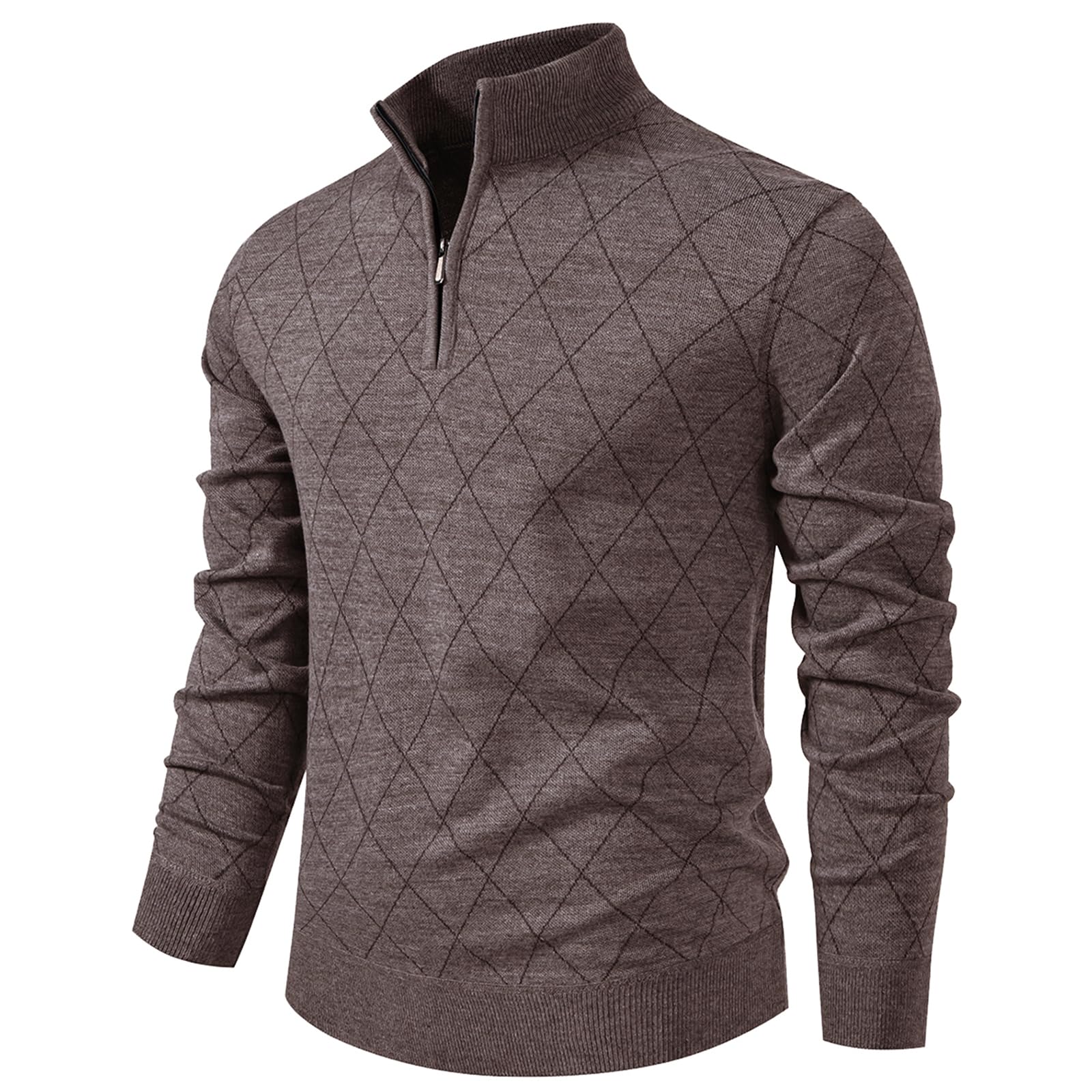 Mylldey 1/4 Zip Pullover Mens Sweaters Lightweight Pullover Soft Men's Knit Long Sleeve Sweater-7