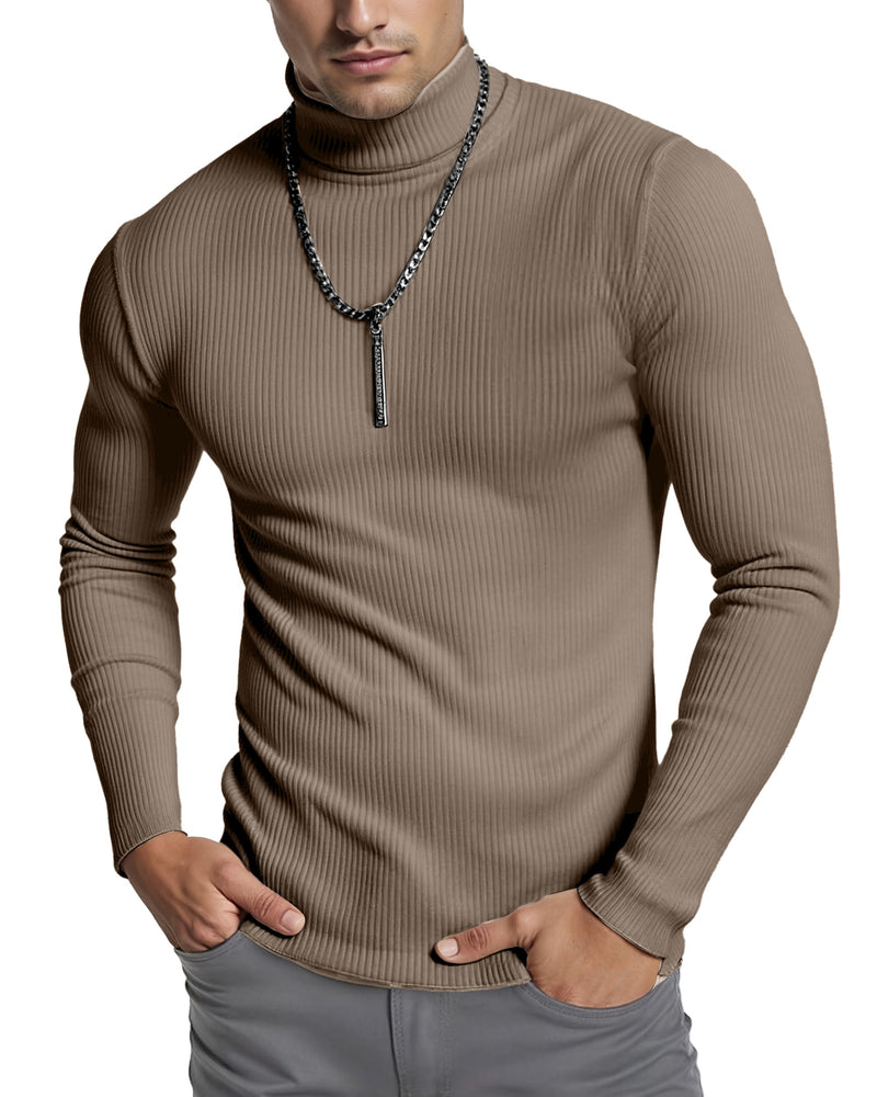 NY Threads Men's Ribbed Turtleneck Slim Fit Pullover Casual Long Sleeves Basic Top-22