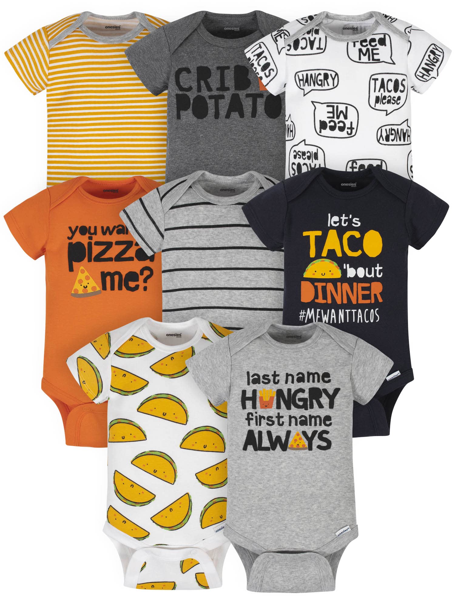 Onesies Brand baby-boys 8-pack Short Sleeve Mix & Match Bodysuits