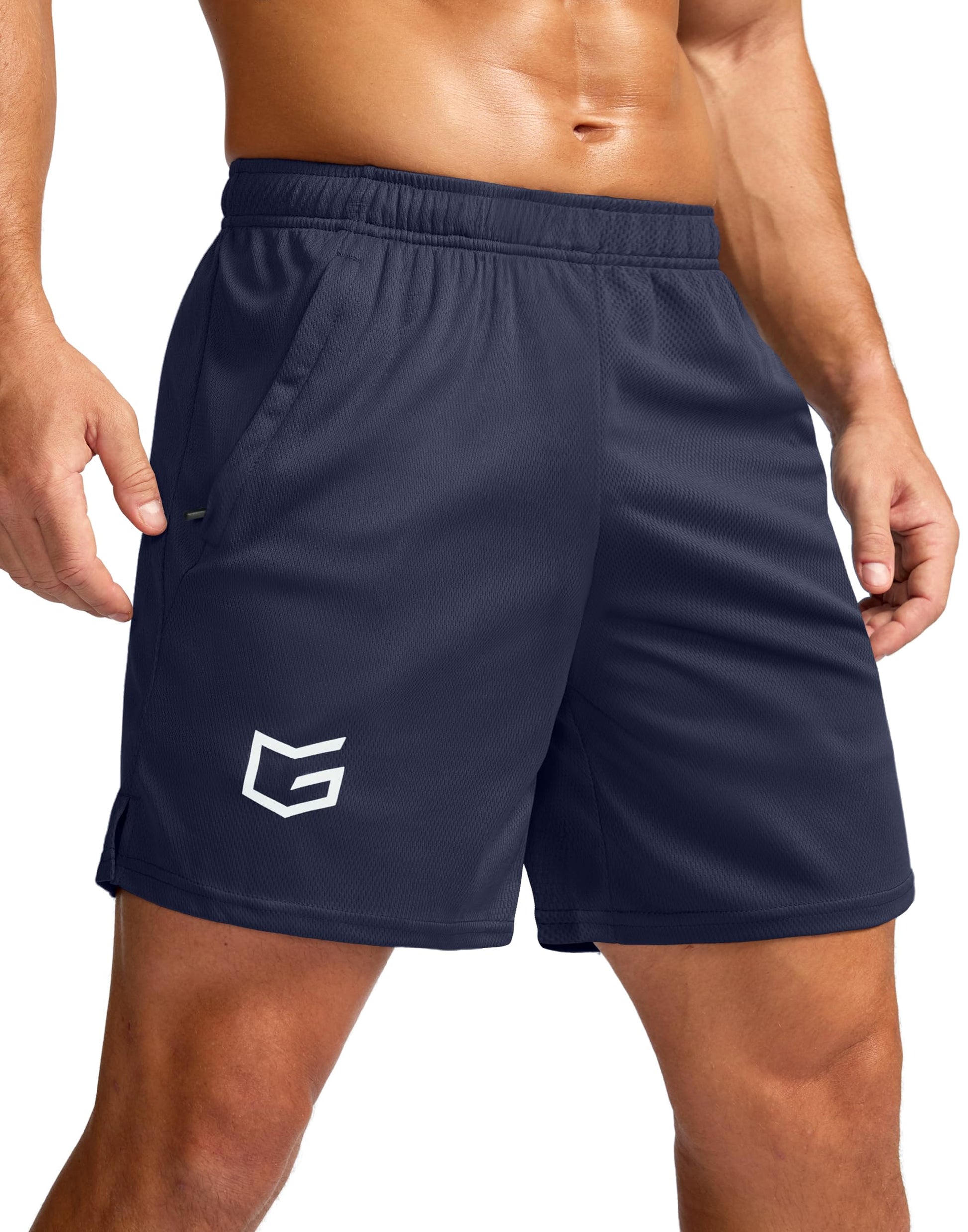 G Gradual Men's 5"/ 7"/ 9" Workout Running Shorts Quick Dry Lightweight Gym Shorts with Zip Pockets