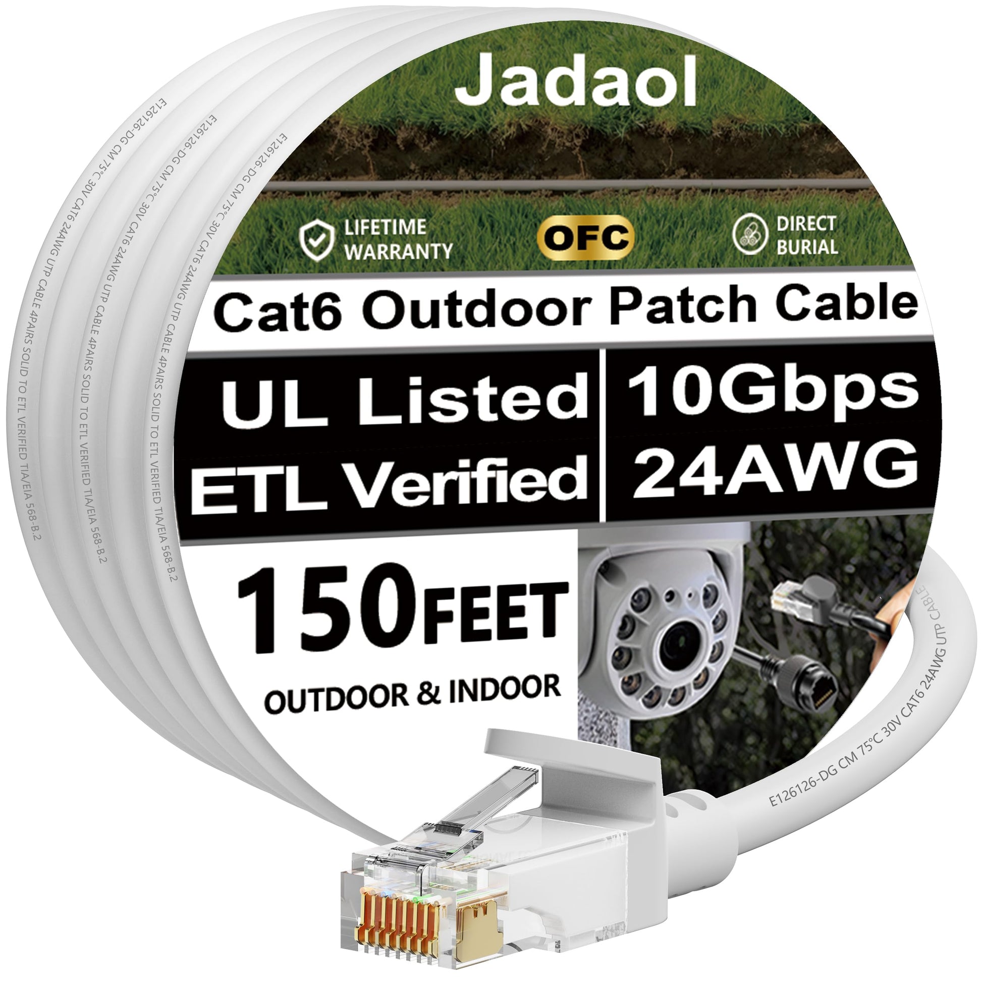 Jadaol Cat 6 Ethernet Cable 50 ft, 10Gbps Support Cat8 Cat7 Network, Flat RJ45 LAN Patch Cable, High-Speed Wired Internet Cable for Router, Modem, Switch, Gaming Consoles, PC, Streaming Devices, White