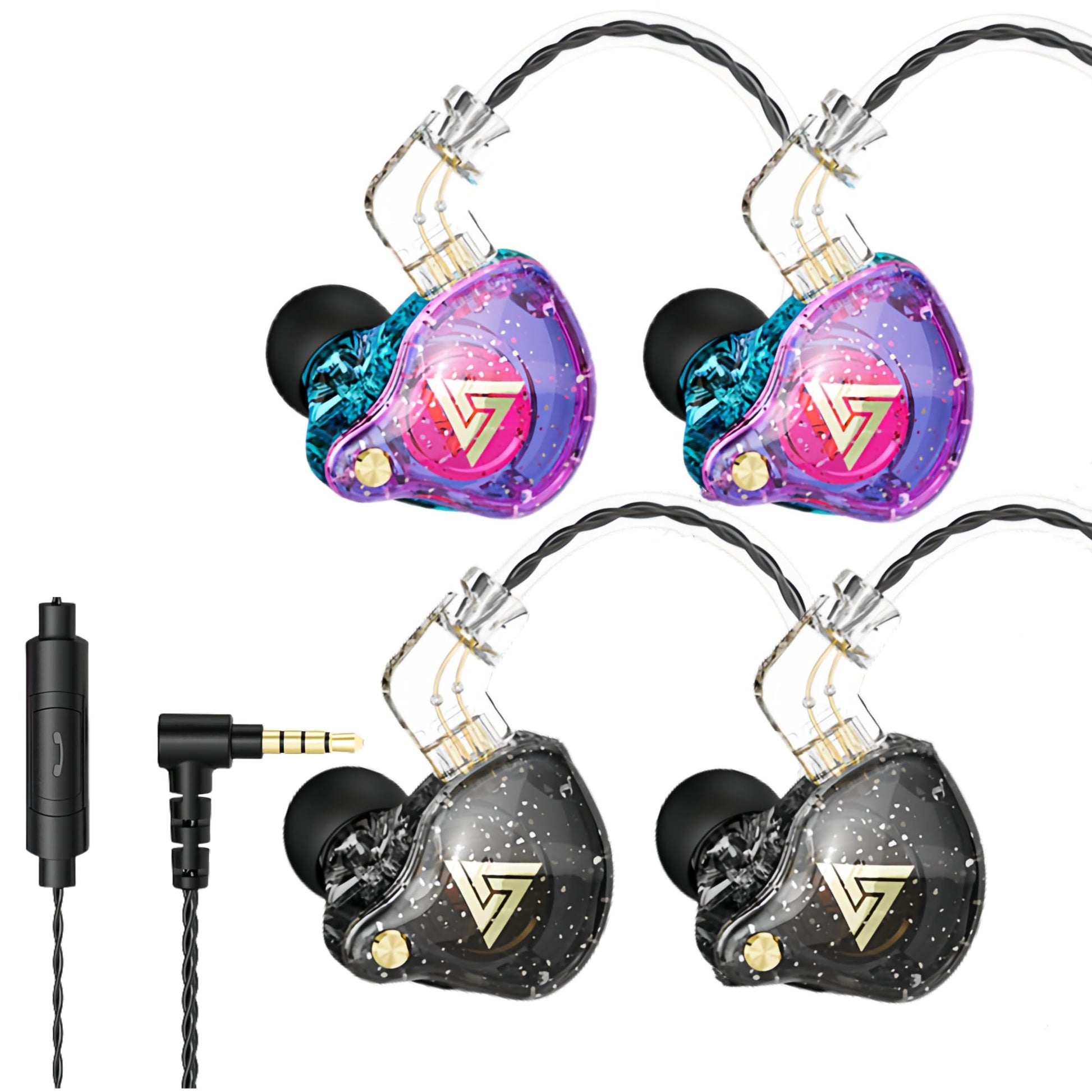 HJX QKZ AK6 Pro Wired IEM for Gaming Earbuds with MIC, in Ear Monitor Headphones, Deep Bass Sound, 1DD 11mm Dynamic Driver, IEM for Music Video Calling (Black)