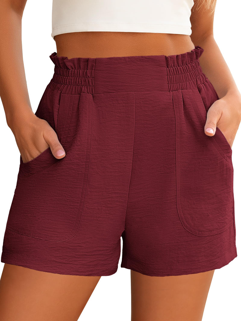 ANRABESS Shorts for Women Summer Casual Elastic High Waisted Wide Leg Cute Dressy Beach Shorts 2026 Vacation Beach Clothes
