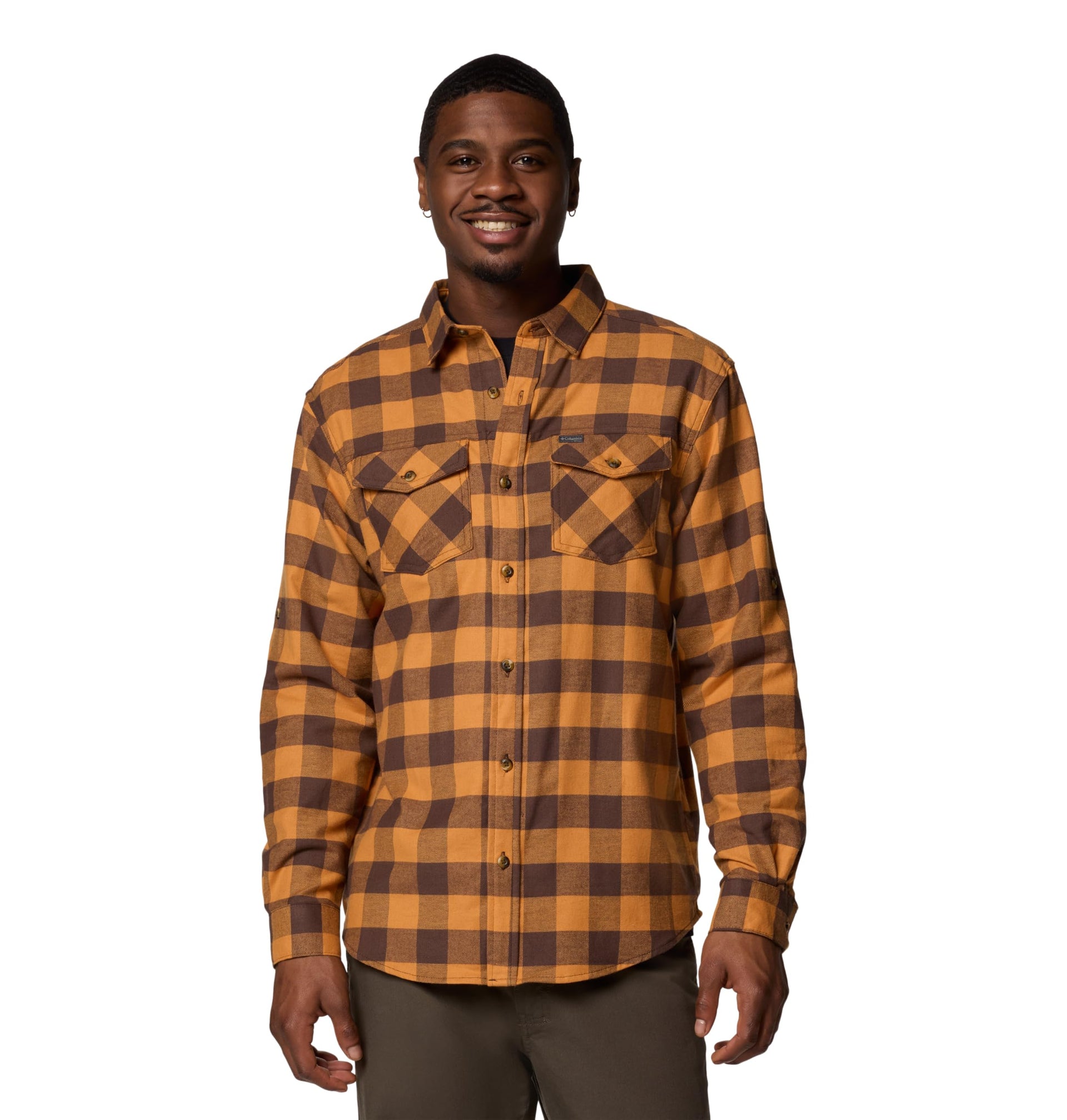 Columbia Mens Bearmouth Springs Roll Up Long Sleeve Flannel Shirt