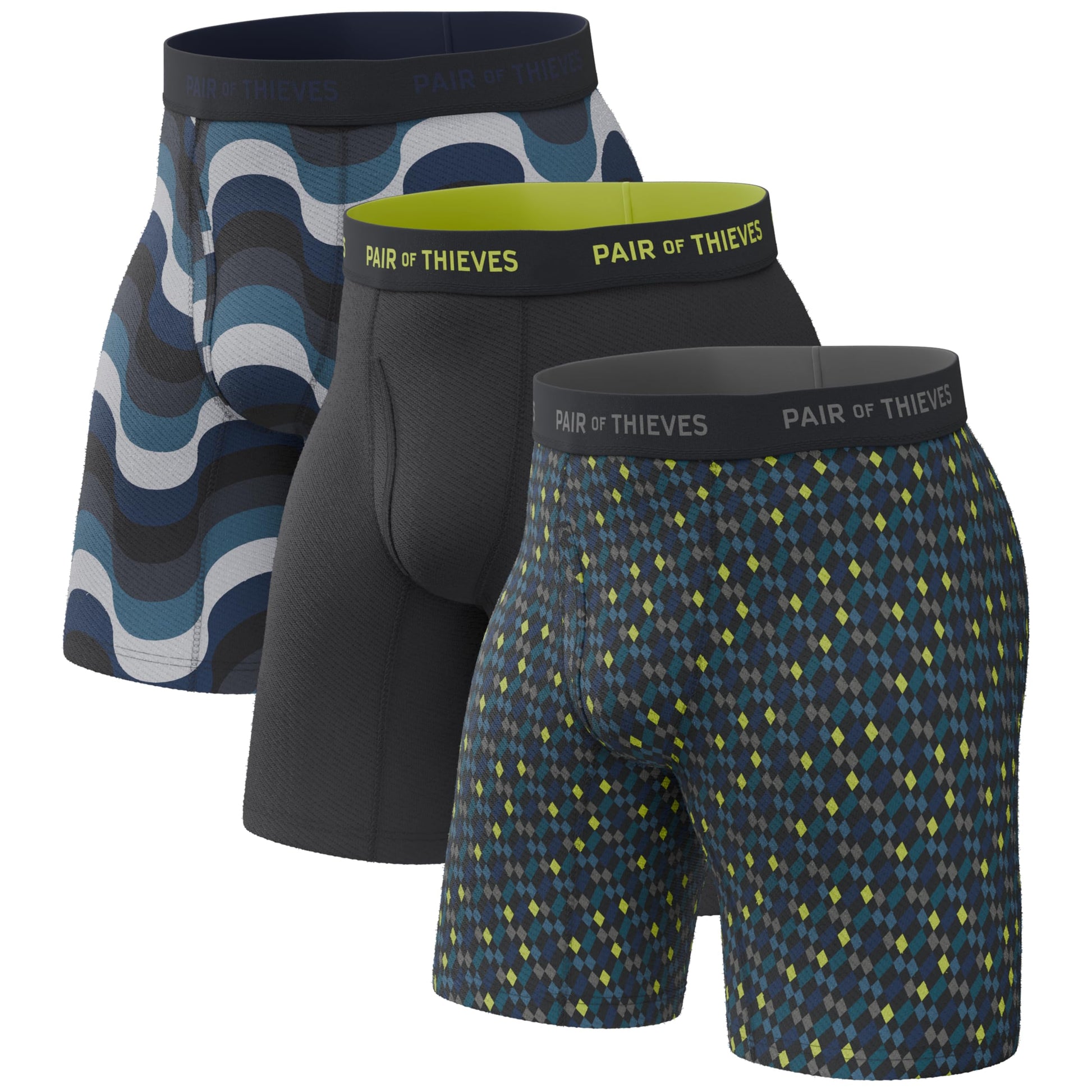 Pair of Thieves Men’s Long Boxer Briefs – Soft, Breathable, Quick Dry Underwear with 4-Way Stretch – Multi-Pack-12