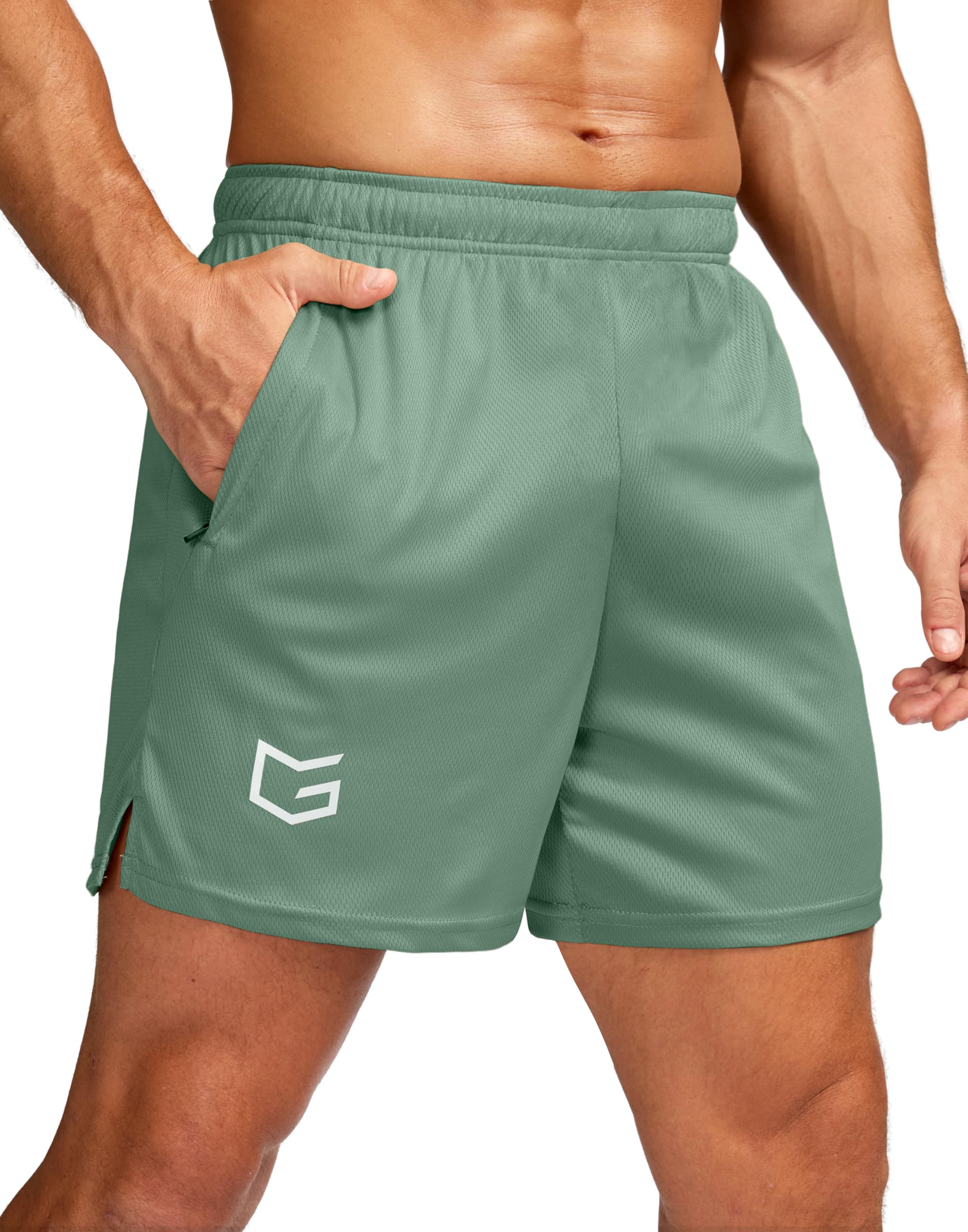 G Gradual Men's 5"/ 7"/ 9" Workout Running Shorts Quick Dry Lightweight Gym Shorts with Zip Pockets