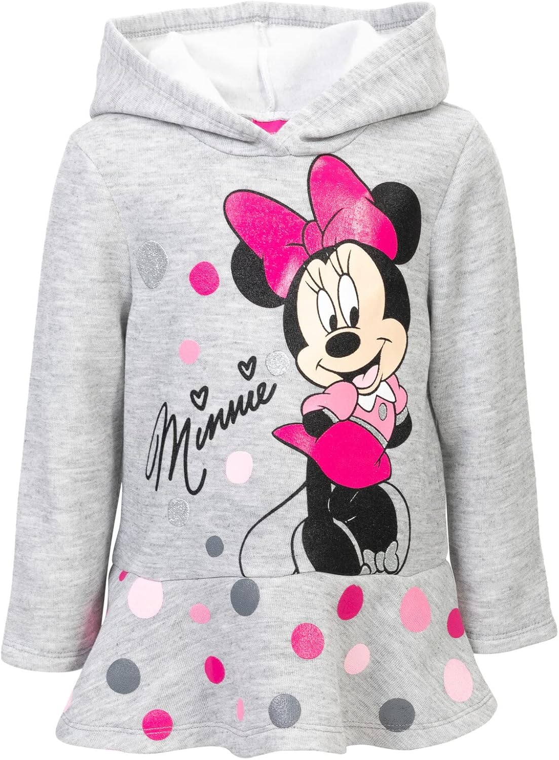 Disney Minnie Mouse Fleece Pullover Crossover Hoodie and Leggings Outfit Set Infant to Big Kid Sizes (12 Months - 14-16)
