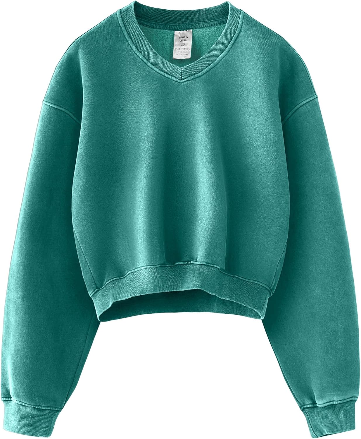 Hatant Sweatshirt for Women Acid Wash Athletic Hoodie Heritage Fleece V-neck Long Sleeve Hoodie Fleece Women Sweatshirt-51