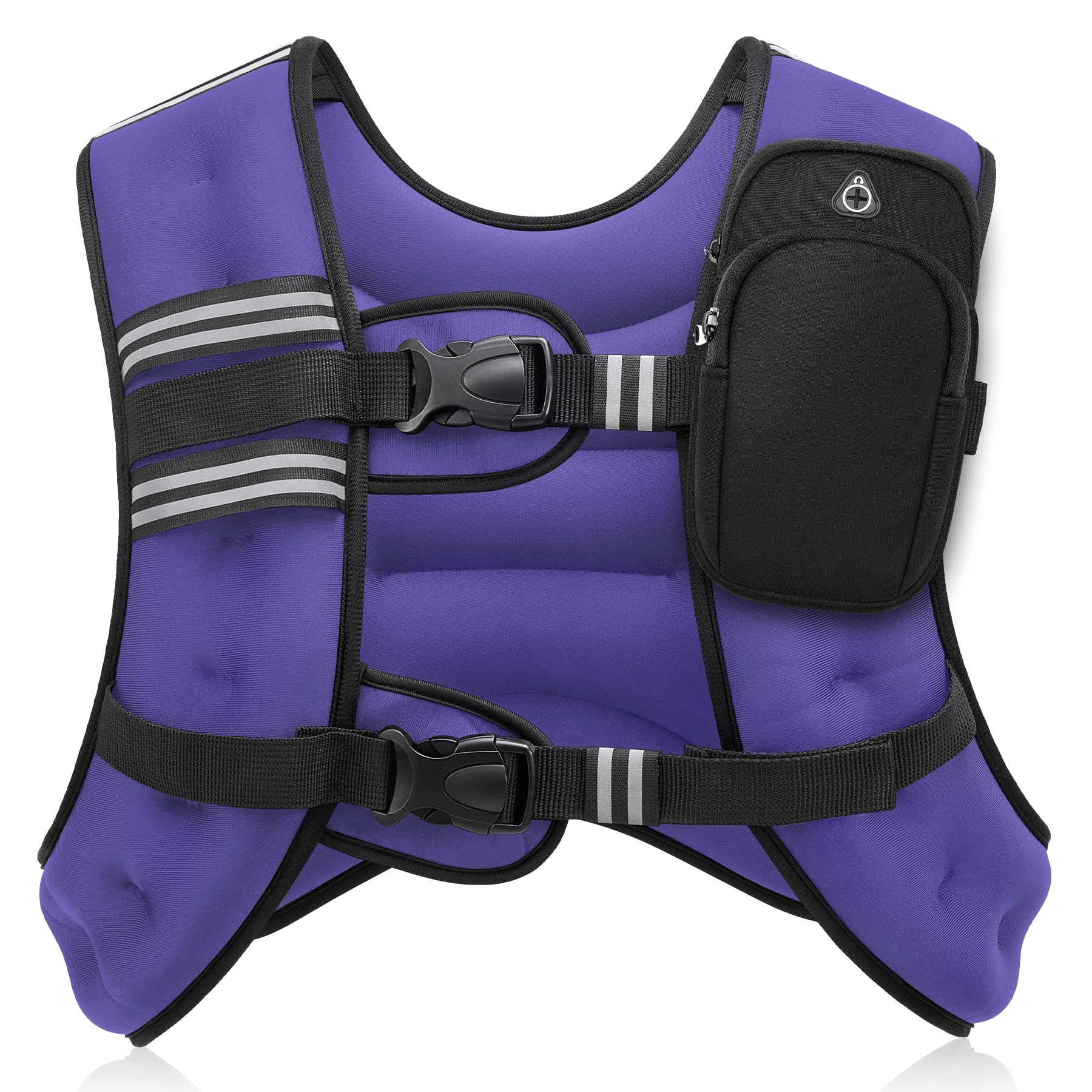 ZELUS Weighted Vest, 6lb/8lb/12lb/16lb/20lb/25lb/30lb Weight Vest with Reflective Stripe for Workout, Strength Training, Running, Fitness, Muscle Building, Weight Loss, Weightlifting-65