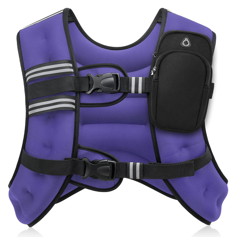 ZELUS Weighted Vest, 6lb/8lb/12lb/16lb/20lb/25lb/30lb Weight Vest with Reflective Stripe for Workout, Strength Training, Running, Fitness, Muscle Building, Weight Loss, Weightlifting-65