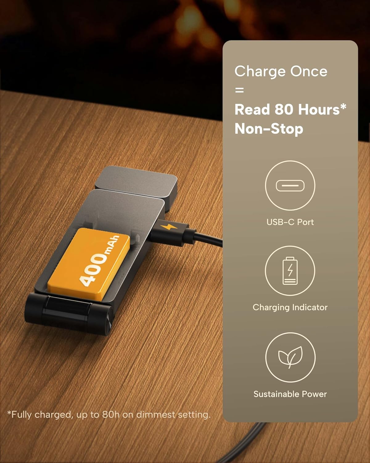 86lux Book Light, Rechargeable Clip-On LED Reading Light for Bed | 3 Color Temperatures with Stepless Dimming, Ultralight Bookmark Design for Book Lovers, Grey