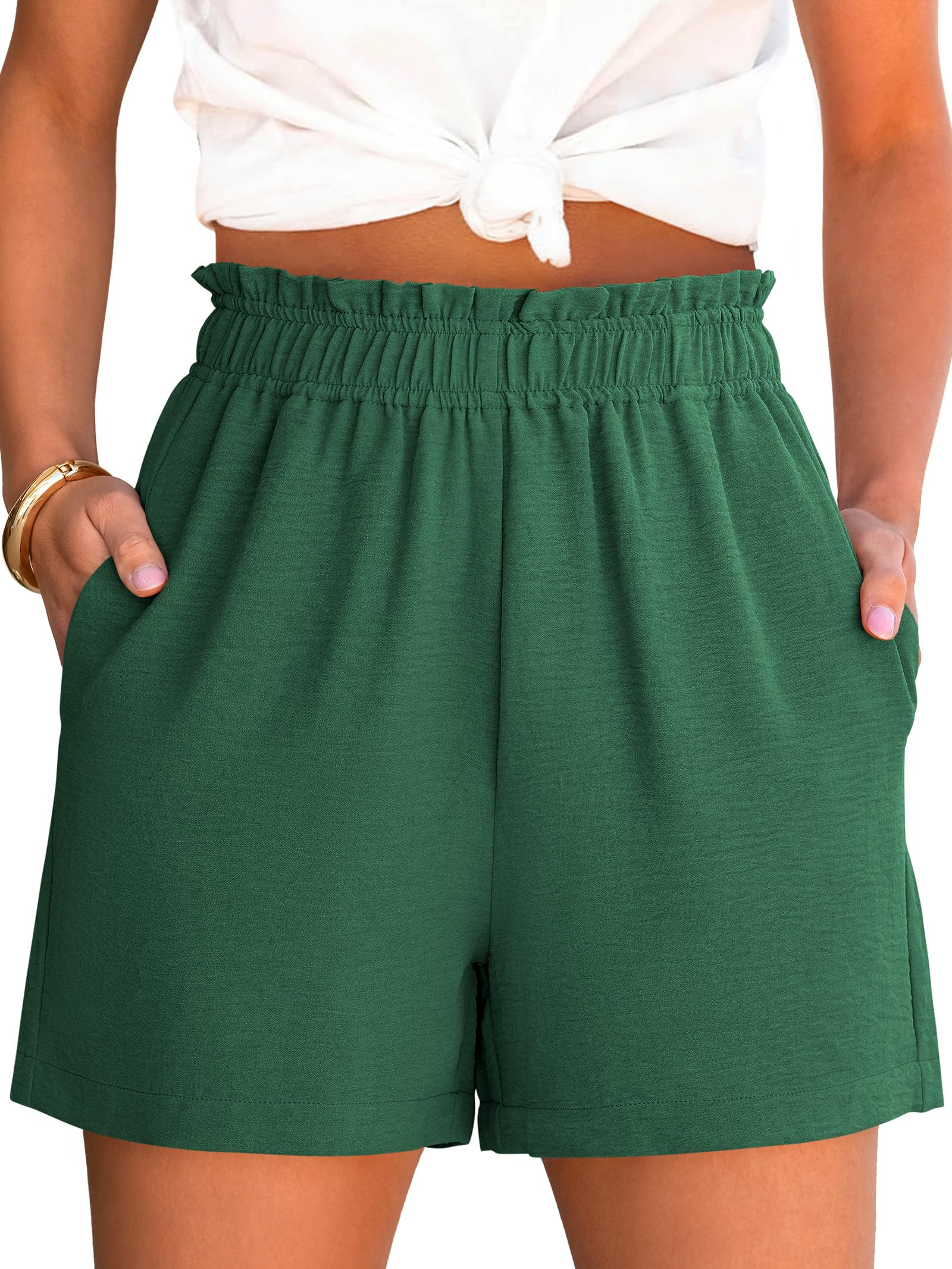 ANRABESS Shorts for Women Summer Casual Elastic High Waisted Dressy Lounge Shorts Comfy Bottoms 2026 Beach Vacation Clothes