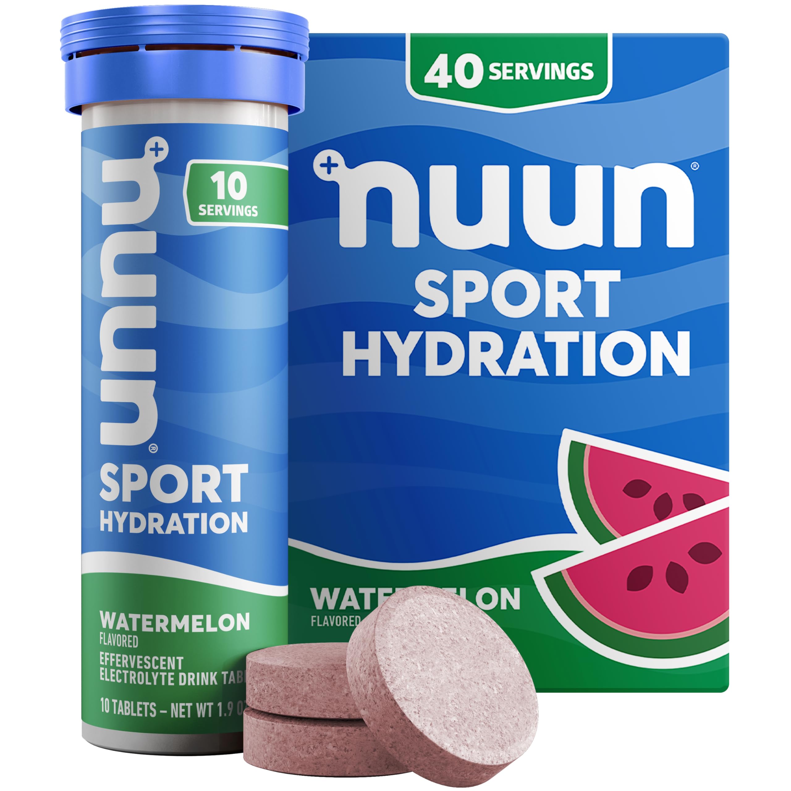 Nuun Sport Electrolyte Tablets with Magnesium, Calcium, Potassium, Chloride & Sodium, Gluten Free & Vegan, Tri-Berry, 4 Pack (40 Servings Total)