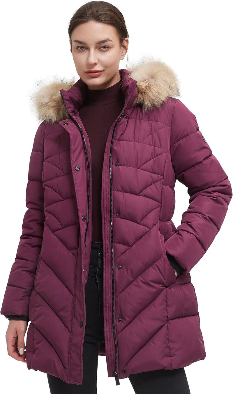 BINACL Women's Winter Warm Thicken Long Outwear Pockets Coat Parka Jacket XS-3XL-26