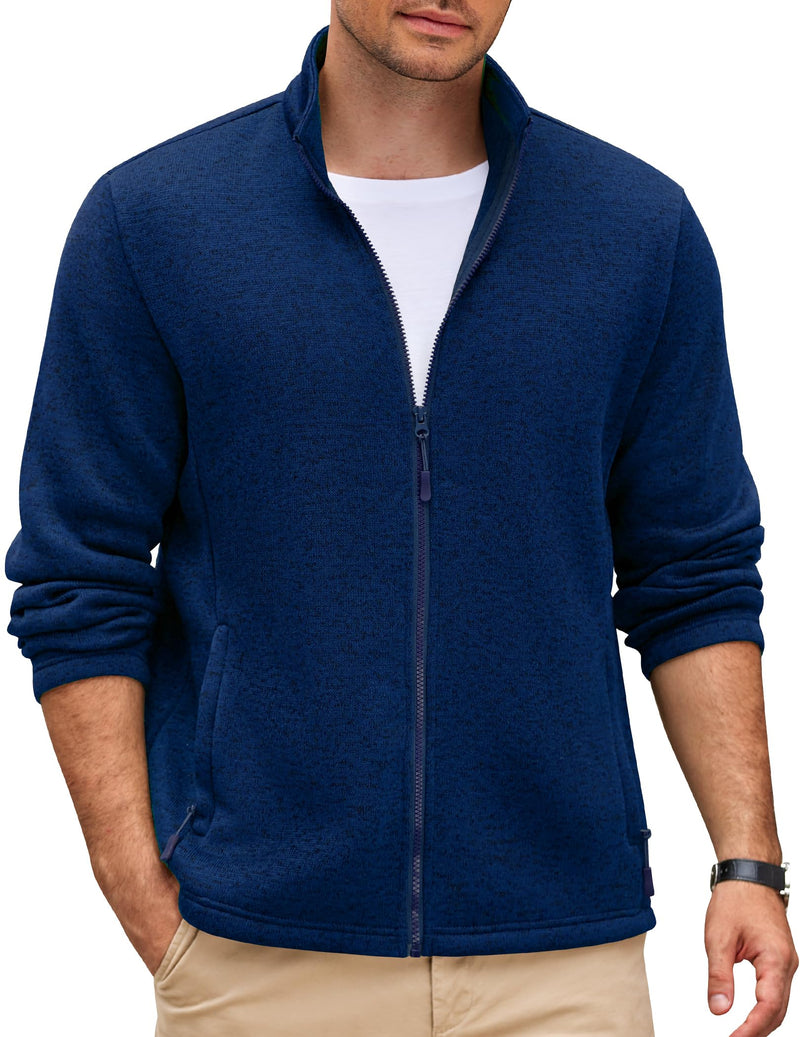 COOFANDY Mens Fleece Jacket Zip Up Lightweight Sweater Jackets Casual Warm with Pockets for Home Office Hiking-12