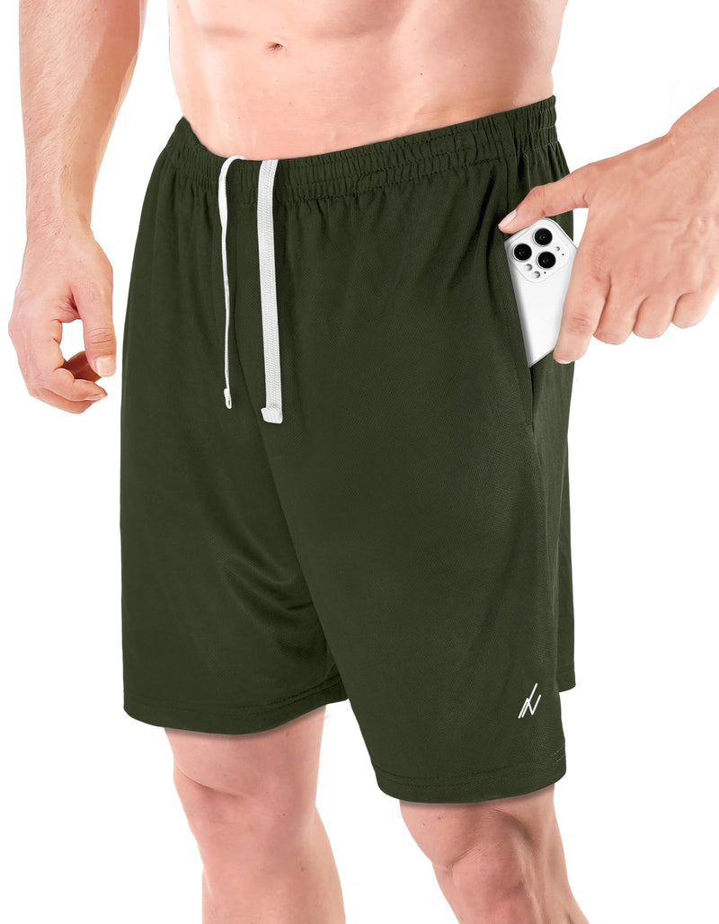 NY Threads Men's Athletic Shorts Quick Dry Loose-Fit Lightweight Running Workout Gym Shorts with Pockets