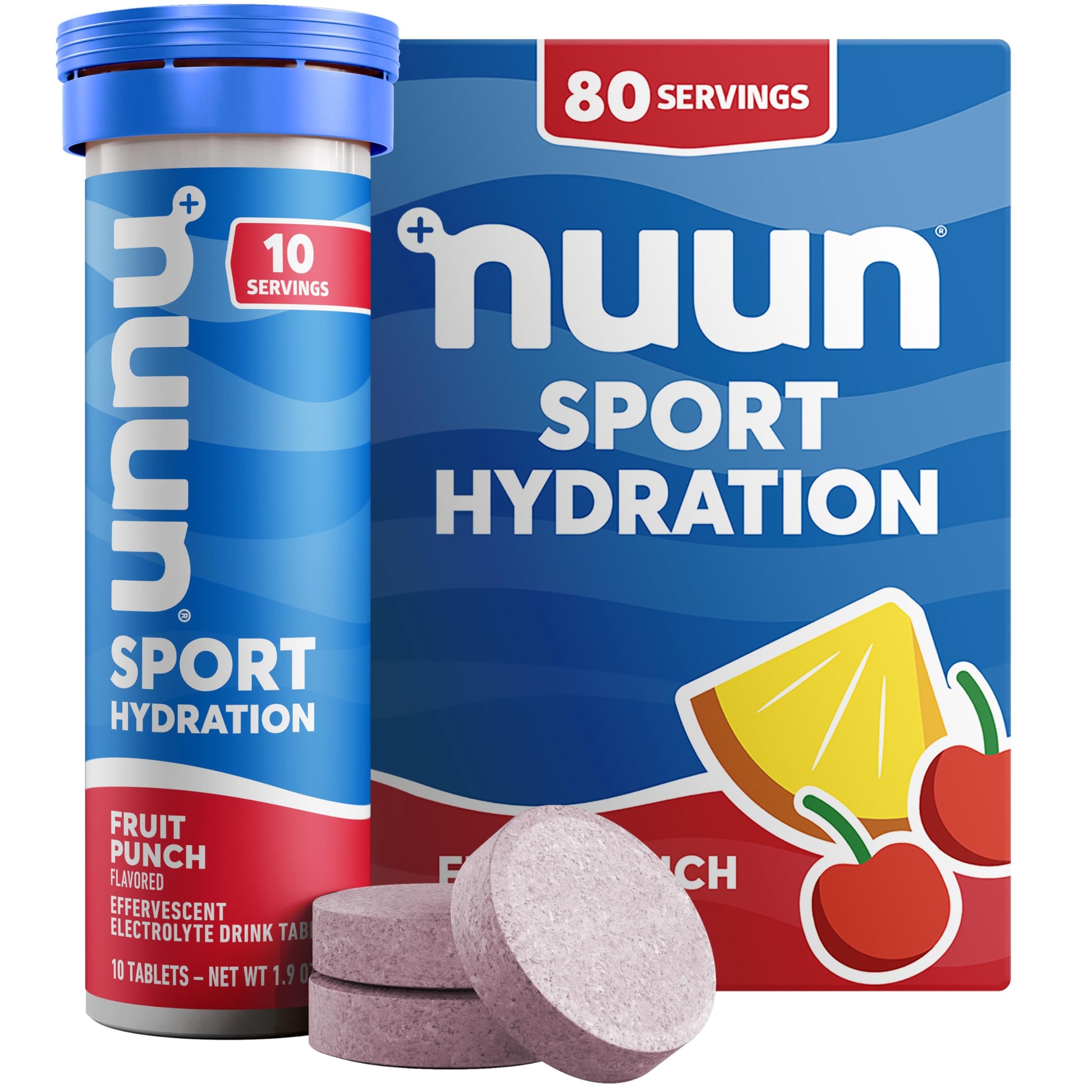 Nuun Sport Electrolyte Tablets with Magnesium, Calcium, Potassium, Chloride & Sodium, Gluten Free & Vegan, Tri-Berry, 4 Pack (40 Servings Total)