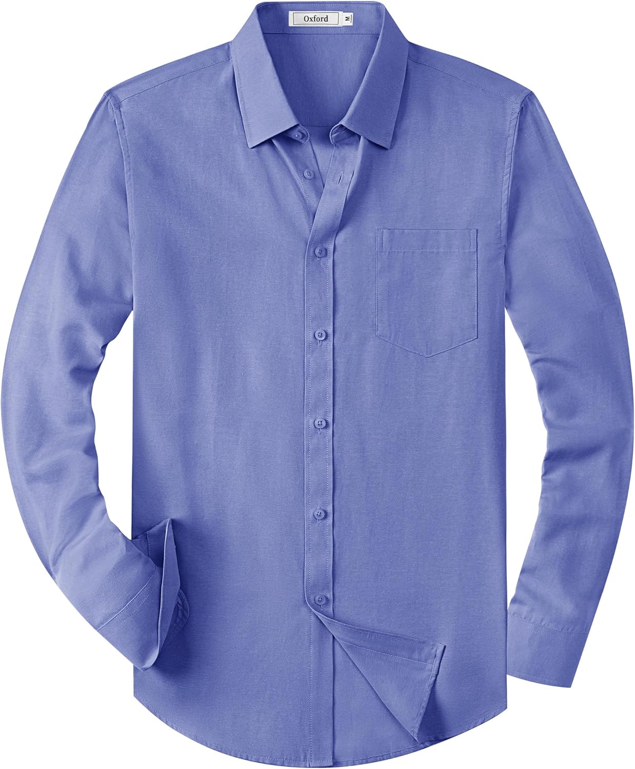 Mens Oxford Shirts Long Sleeve Business Casual Cotton Dress Shirt Wedding Dating Party Button Down Tops with Pocket-77