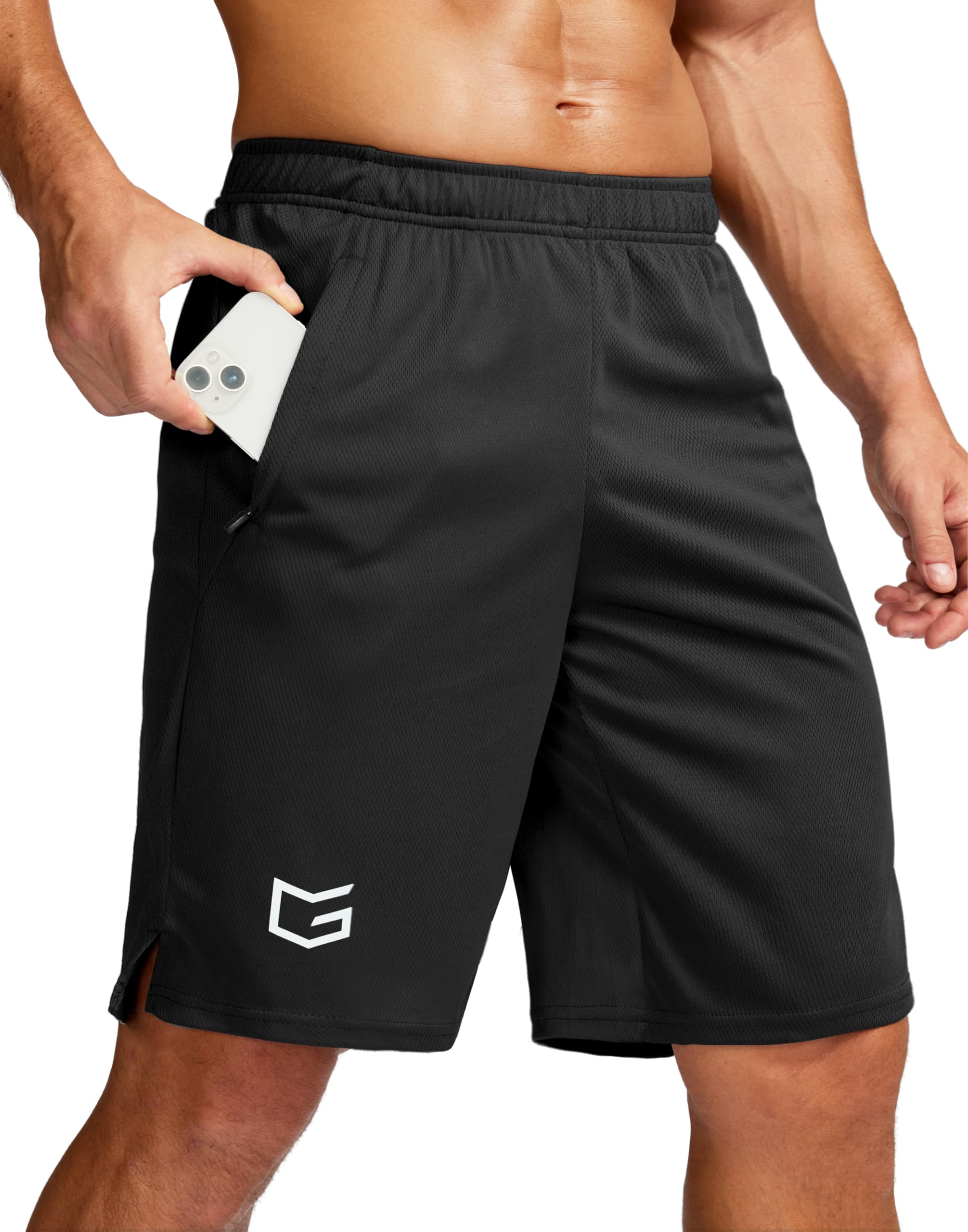 G Gradual Men's 5"/ 7"/ 9" Workout Running Shorts Quick Dry Lightweight Gym Shorts with Zip Pockets