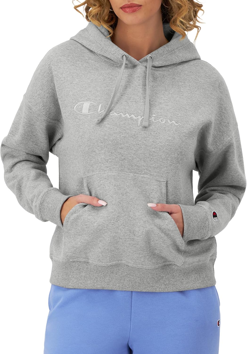 Champion Women’s Pullover Fleece Hoodie, Loose Fit, Midweight, Script Logo-33