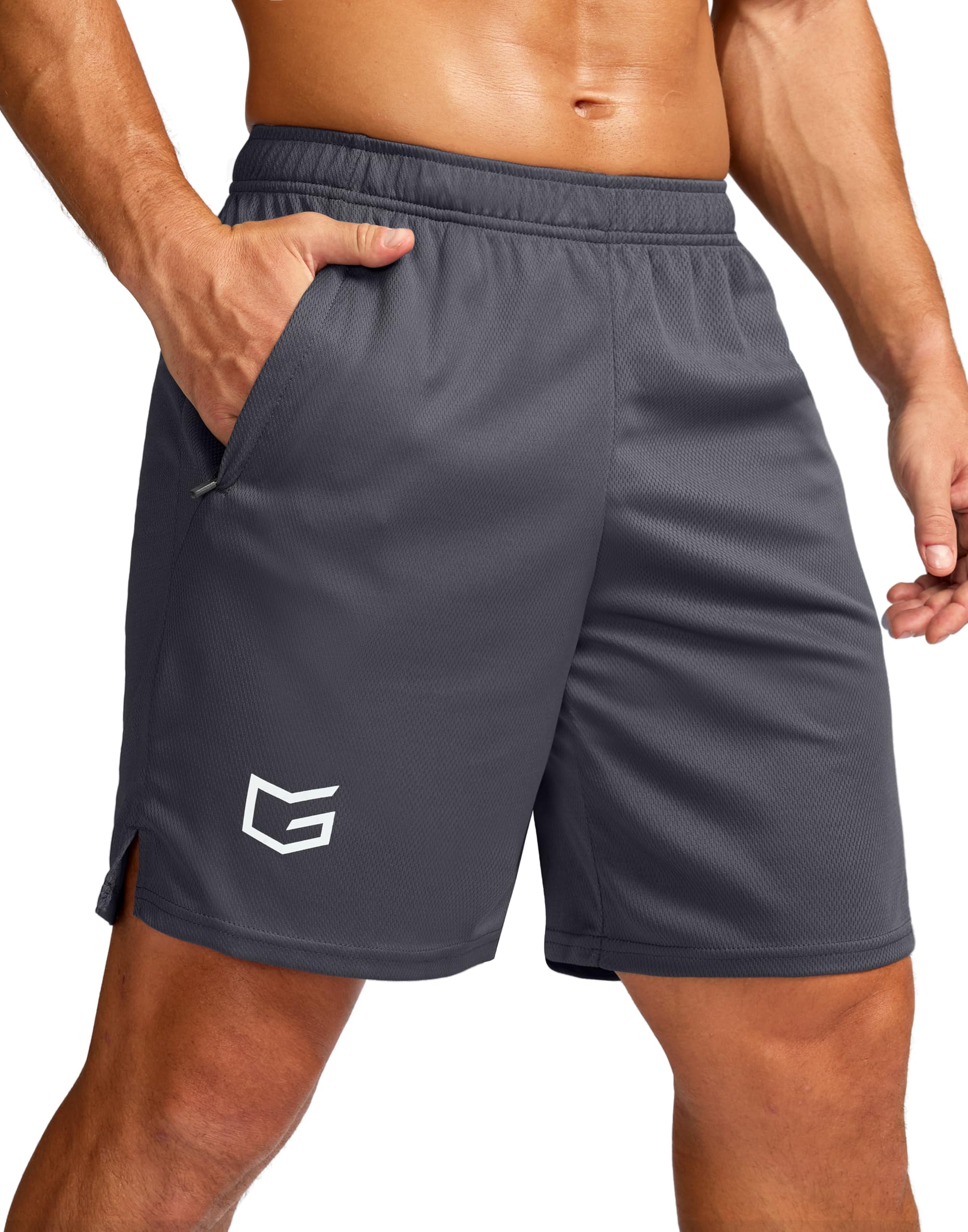 G Gradual Men's 5"/ 7"/ 9" Workout Running Shorts Quick Dry Lightweight Gym Shorts with Zip Pockets