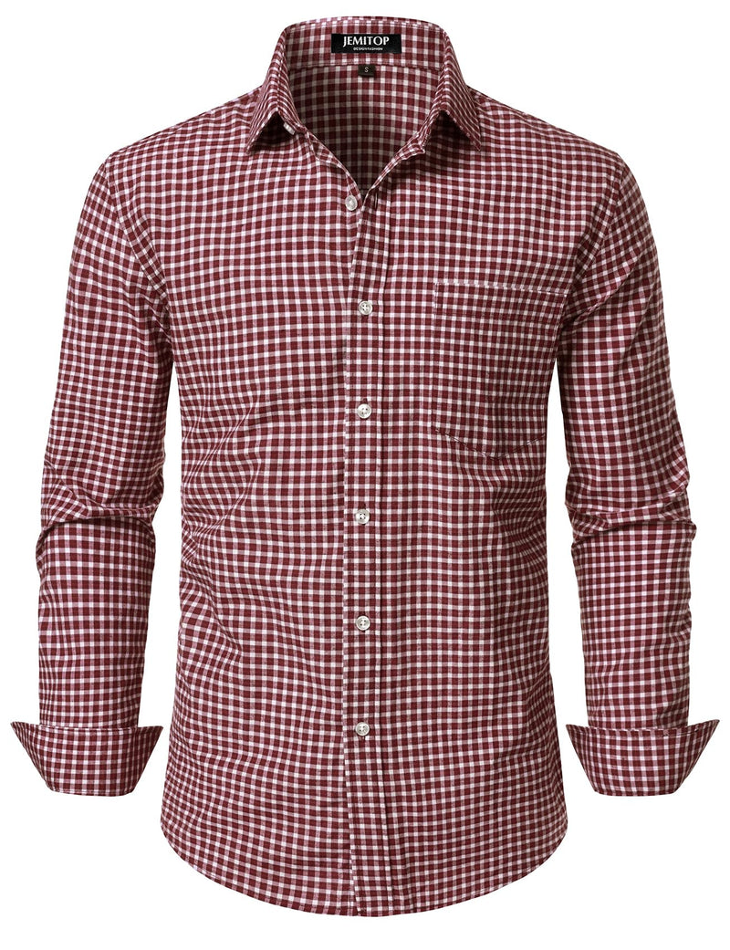 JEMITOP Men's Transitional Weather Slim Fit Long Sleeve Button Down Shirt Business Casual Dress Shirts with Pocket-5