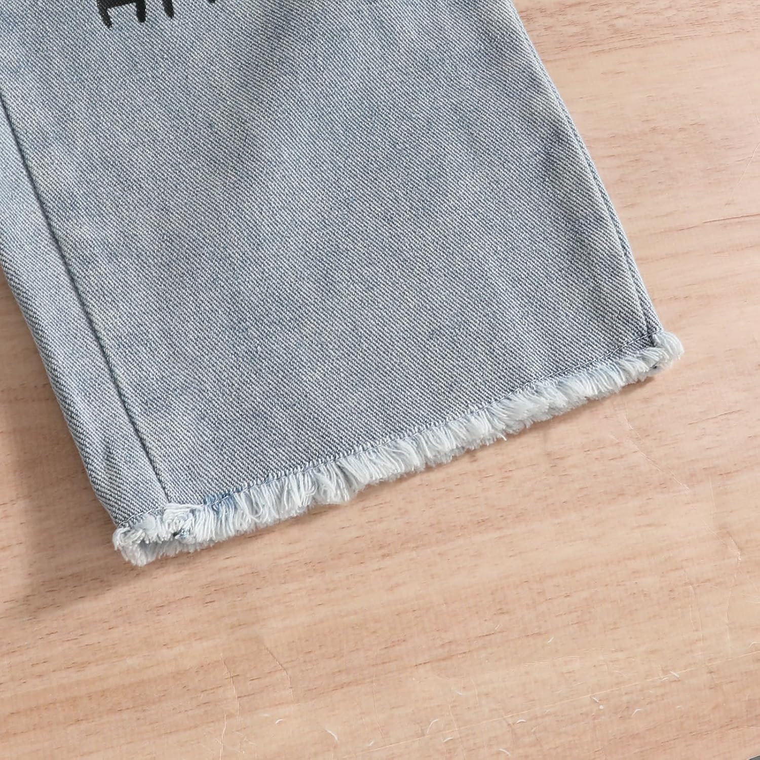 Voxikidio Size 5-10 Years Girls 3PCS Fashion Outfits Set - Cropped Hoodie + Cami Top + Printed Jeans 3-Piece Set