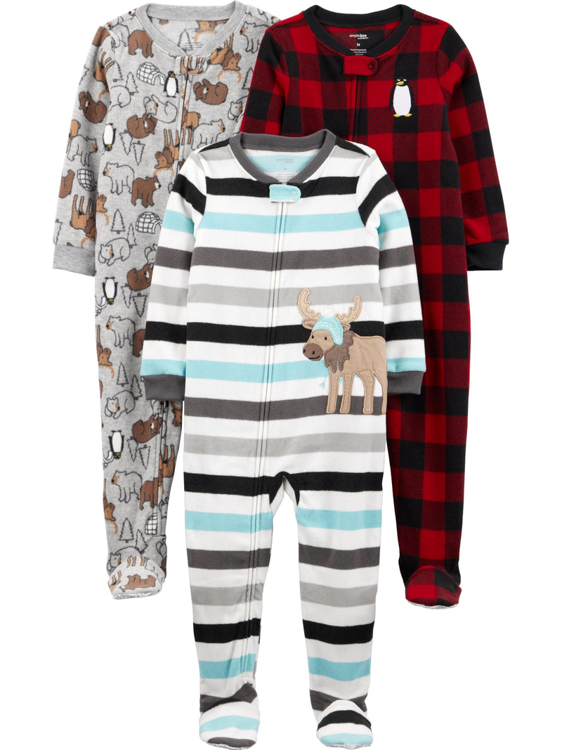 Simple Joys by Carter's baby-boys Loose-Fit Flame Resistant Fleece Footed Pajamas