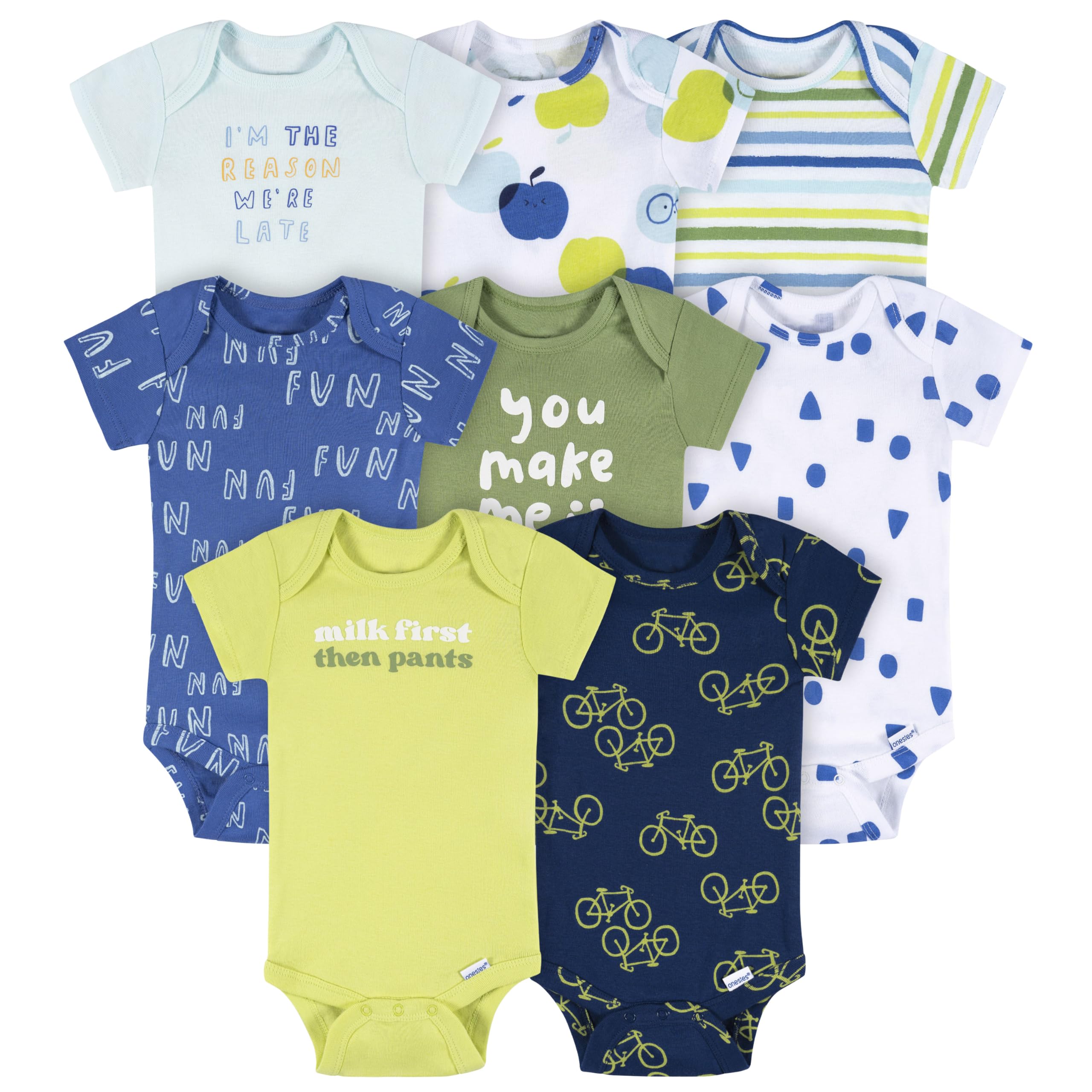 Onesies Brand baby-boys 8-pack Short Sleeve Mix & Match Bodysuits