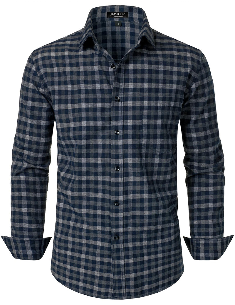 JEMITOP Men's Transitional Weather Slim Fit Long Sleeve Button Down Shirt Business Casual Dress Shirts with Pocket-15