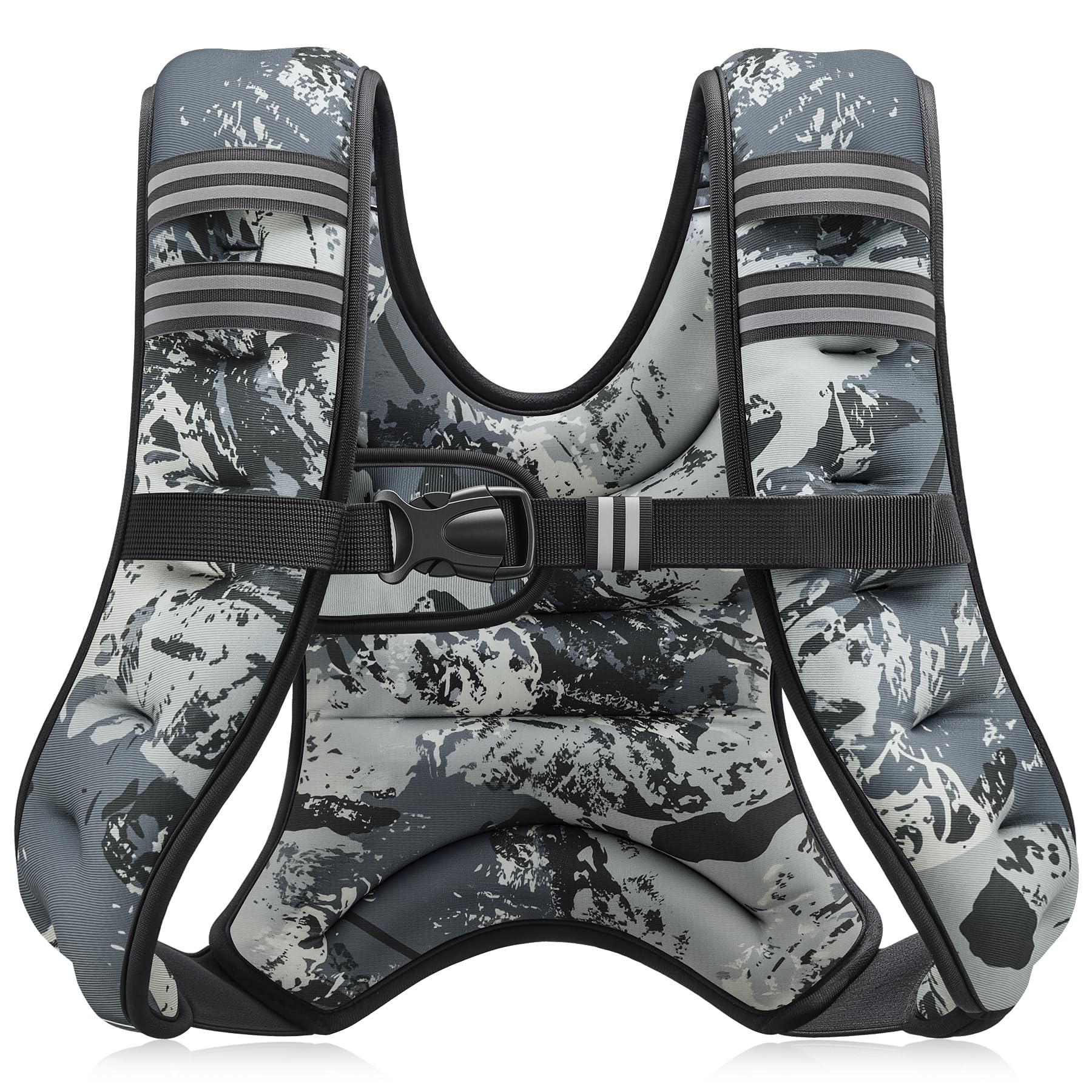 ZELUS Weighted Vest, 6lb/8lb/12lb/16lb/20lb/25lb/30lb Weight Vest with Reflective Stripe for Workout, Strength Training, Running, Fitness, Muscle Building, Weight Loss, Weightlifting-1