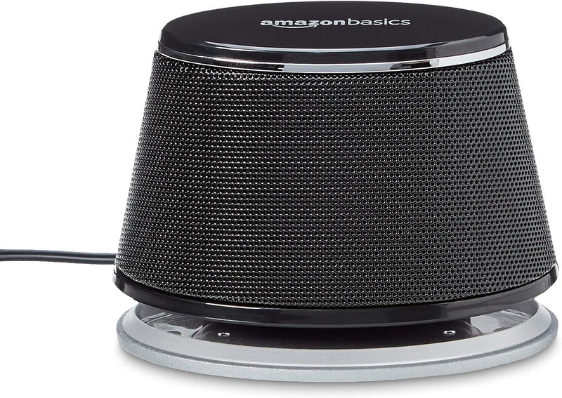 Amazon Basics Stereo 2.0 Speakers for PC or Laptop with Volume Control, 3.5mm Aux Input, USB-Powered, 1 Pair, Black