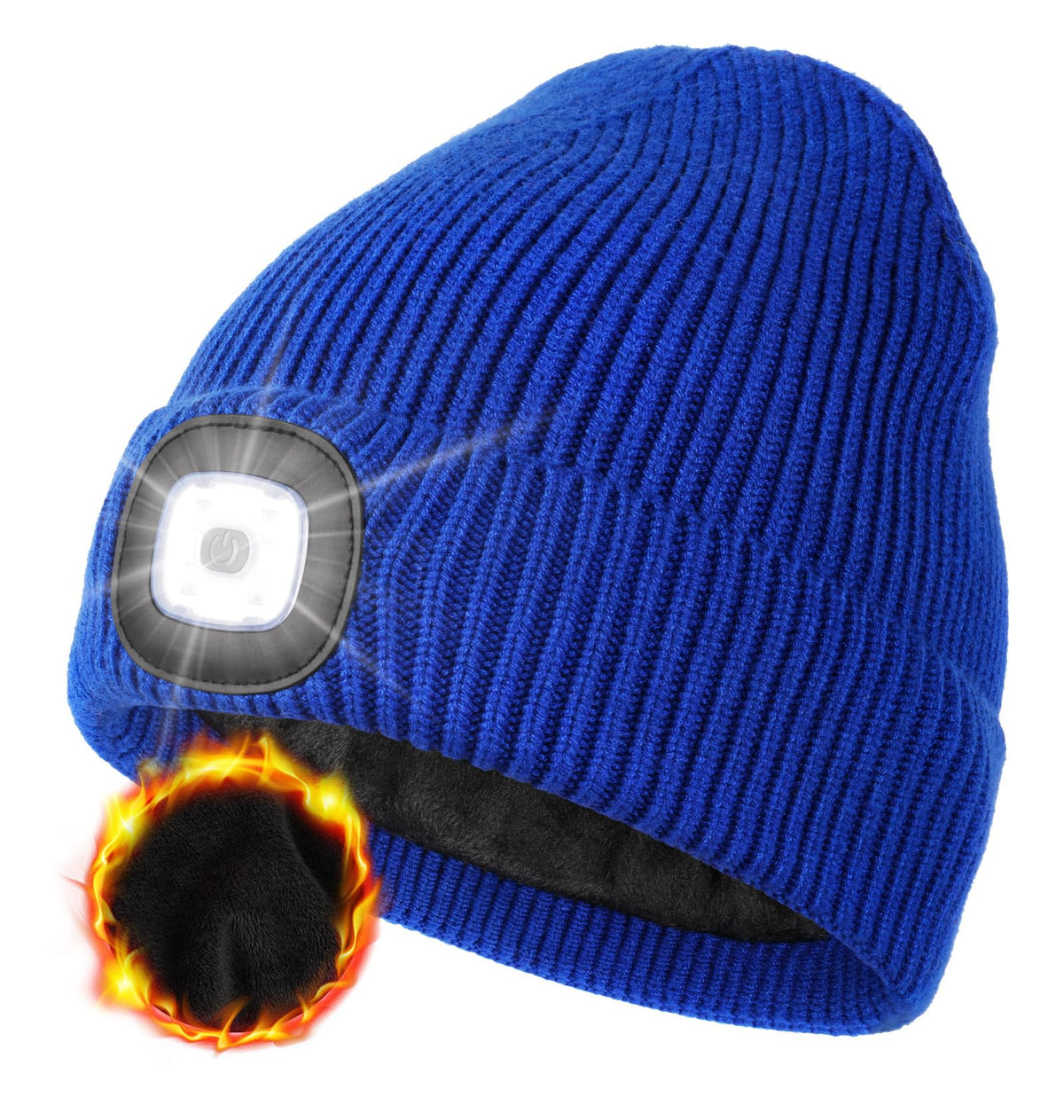 MELASA Winter Fleece Lined Beanie with The Light, Warm Gifts for Men Dad