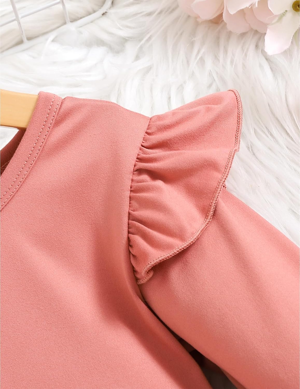 Doresbebe Toddler Girl Clothes Kid Fall Outfit Ruffle Sleeve Shirt Top Floral Pants Winter Clothing Set