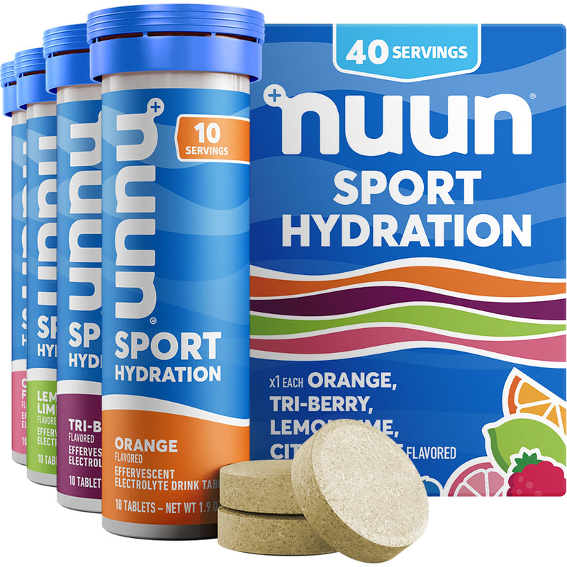Nuun Sport Electrolyte Tablets with Magnesium, Calcium, Potassium, Chloride & Sodium, Gluten Free & Vegan, Tri-Berry, 4 Pack (40 Servings Total)