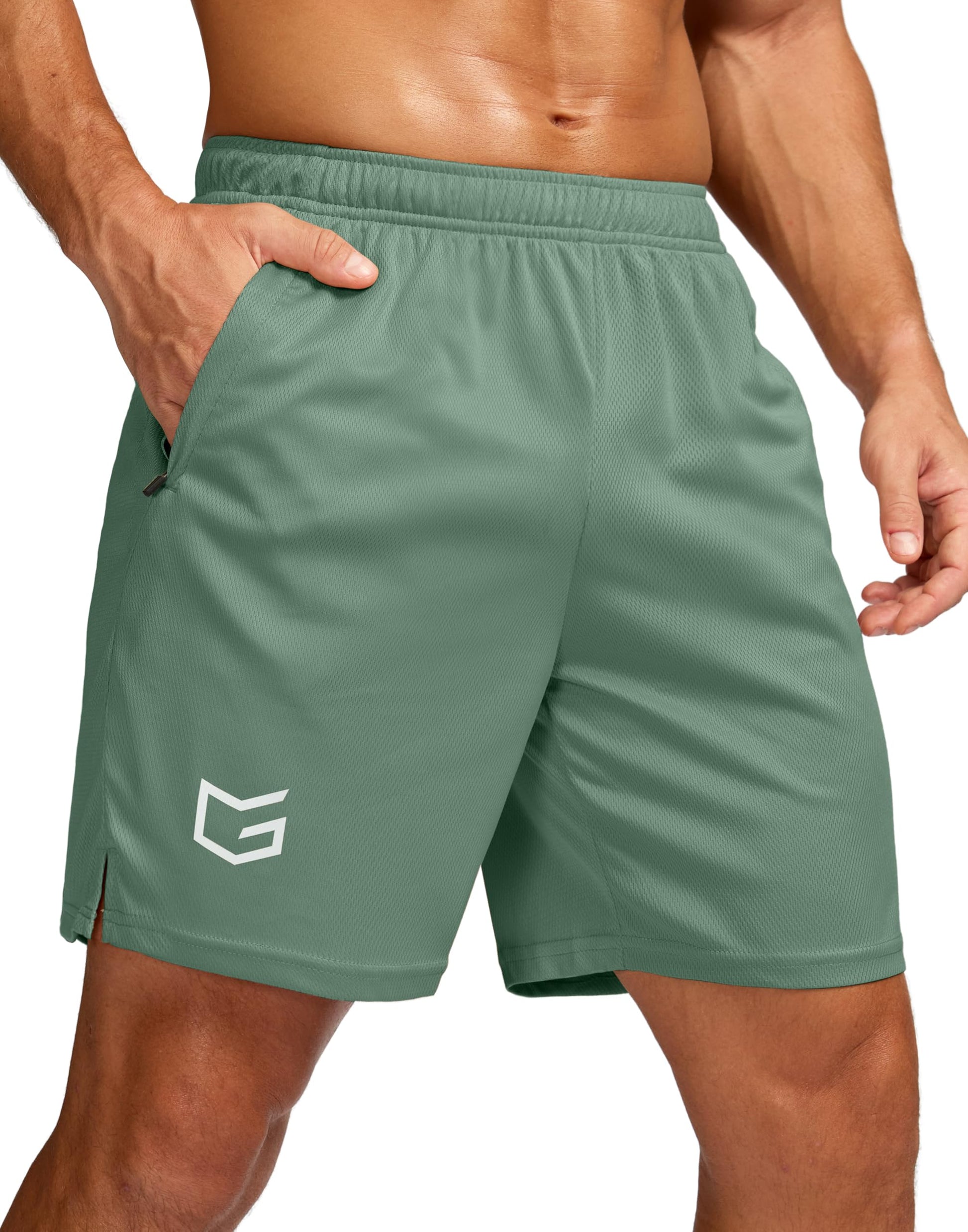 G Gradual Men's 5"/ 7"/ 9" Workout Running Shorts Quick Dry Lightweight Gym Shorts with Zip Pockets