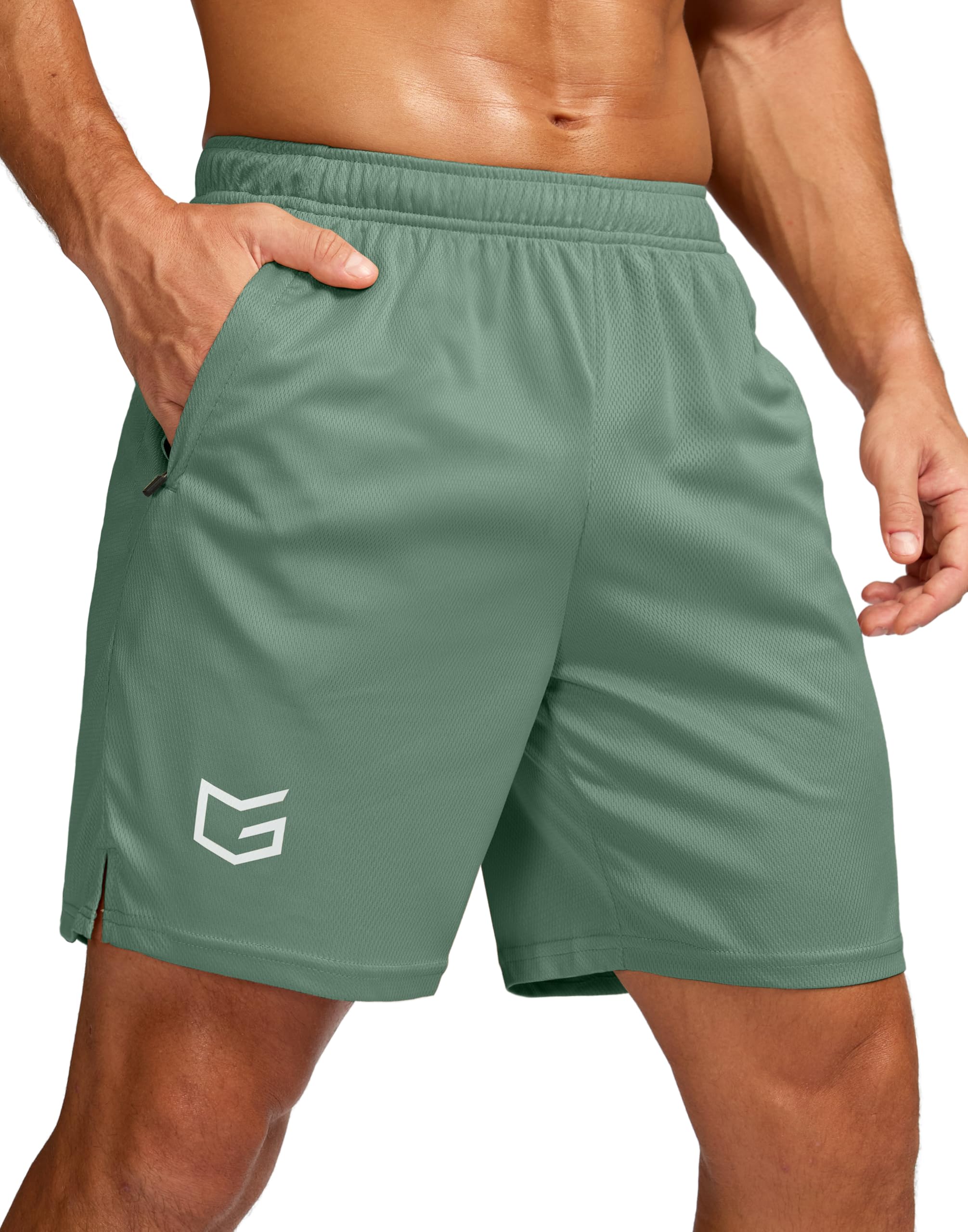 G Gradual Men's 5"/ 7"/ 9" Workout Running Shorts Quick Dry Lightweight Gym Shorts with Zip Pockets