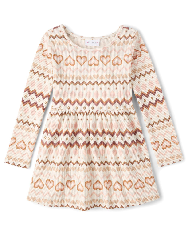 The Children's Place Girls Printed Skater Dress, Long Sleeve