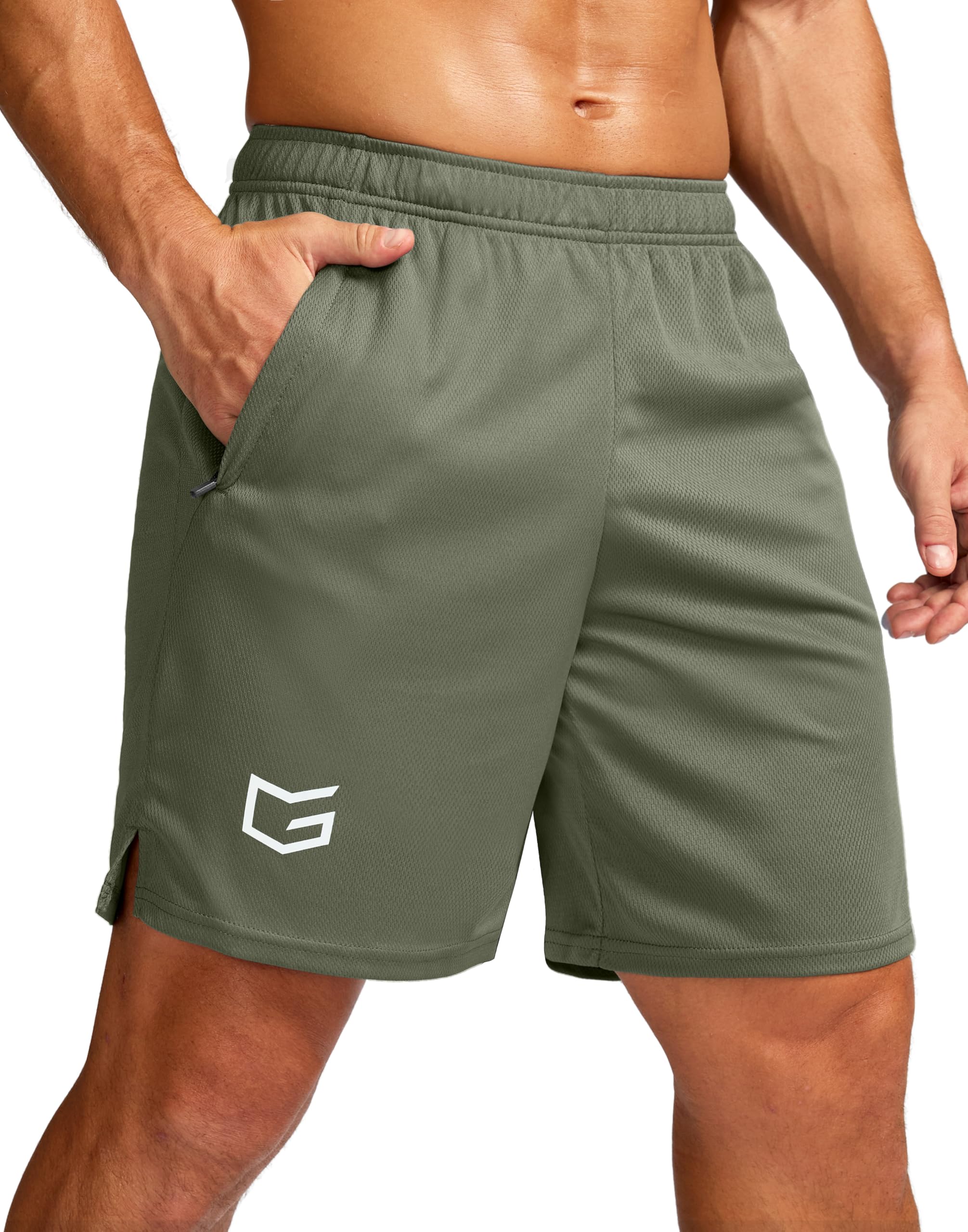 G Gradual Men's 5"/ 7"/ 9" Workout Running Shorts Quick Dry Lightweight Gym Shorts with Zip Pockets