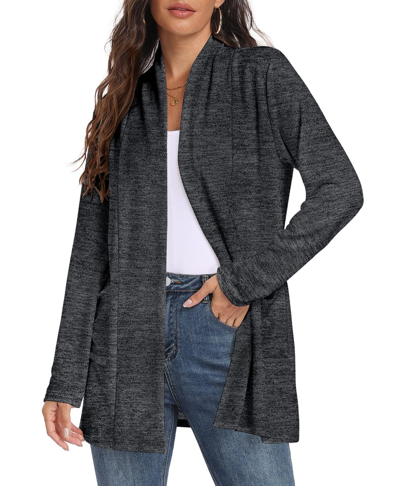 Womens Long Sleeve Lightweight Cardigan Open Front Casual Draped Cardigans with Pockets-30
