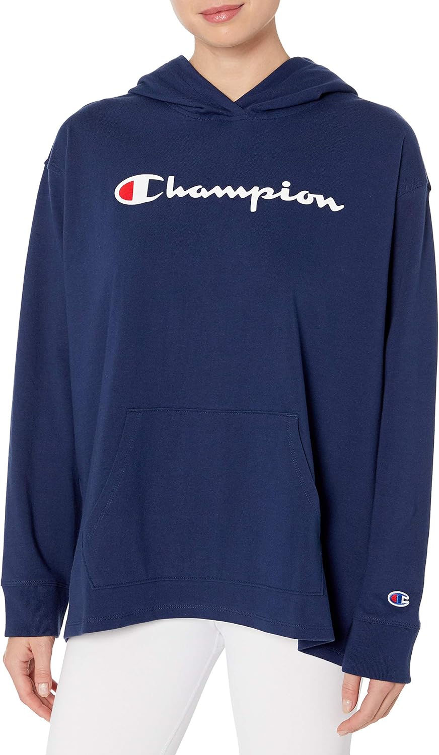 Champion Women’s Pullover Fleece Hoodie, Loose Fit, Midweight, Script Logo-54