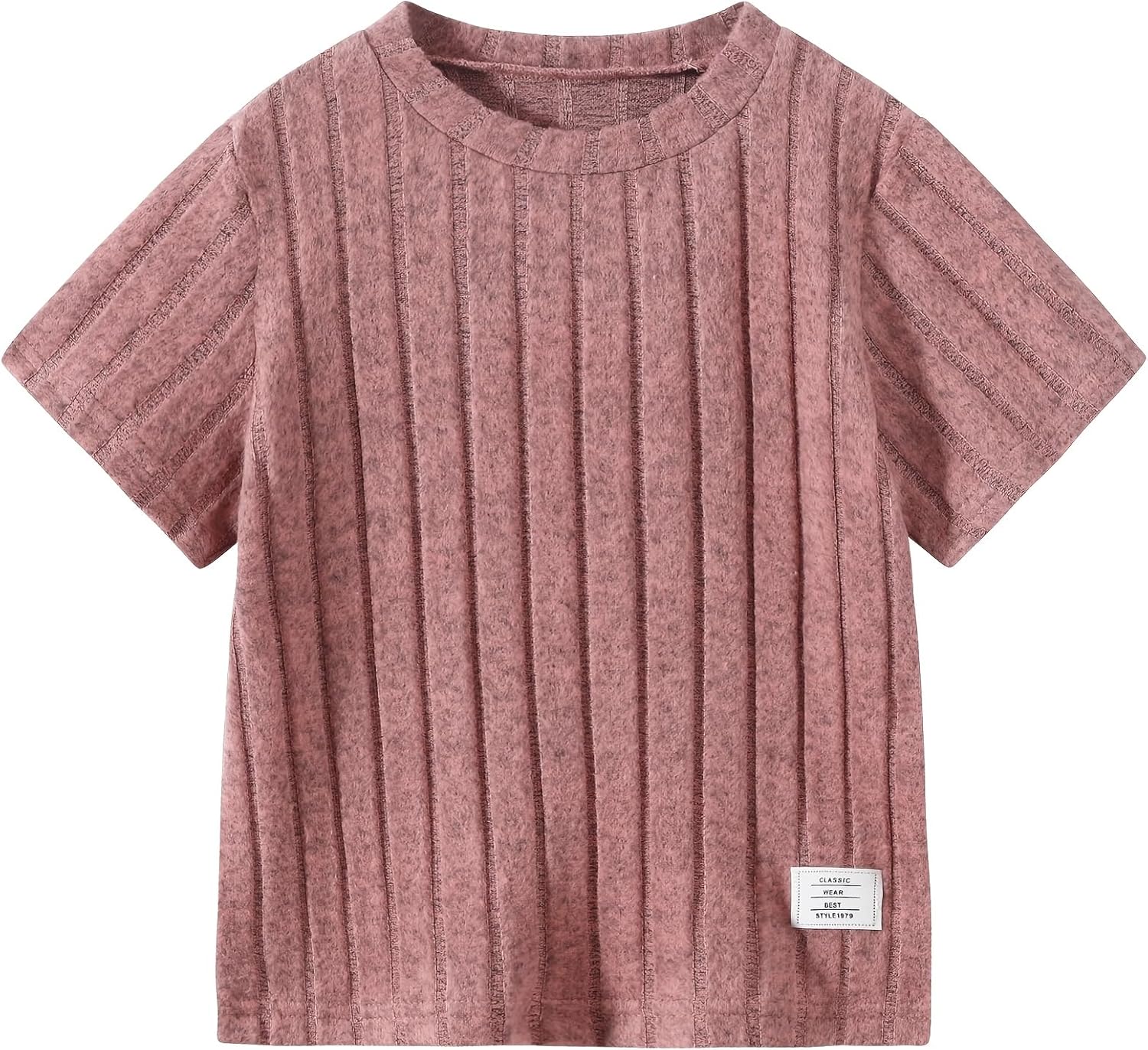 Jolyshlid Girls 6 Pieces Knit Outfits Short Sleeve Tee Tops and Pants Clothing Set 4-12Y