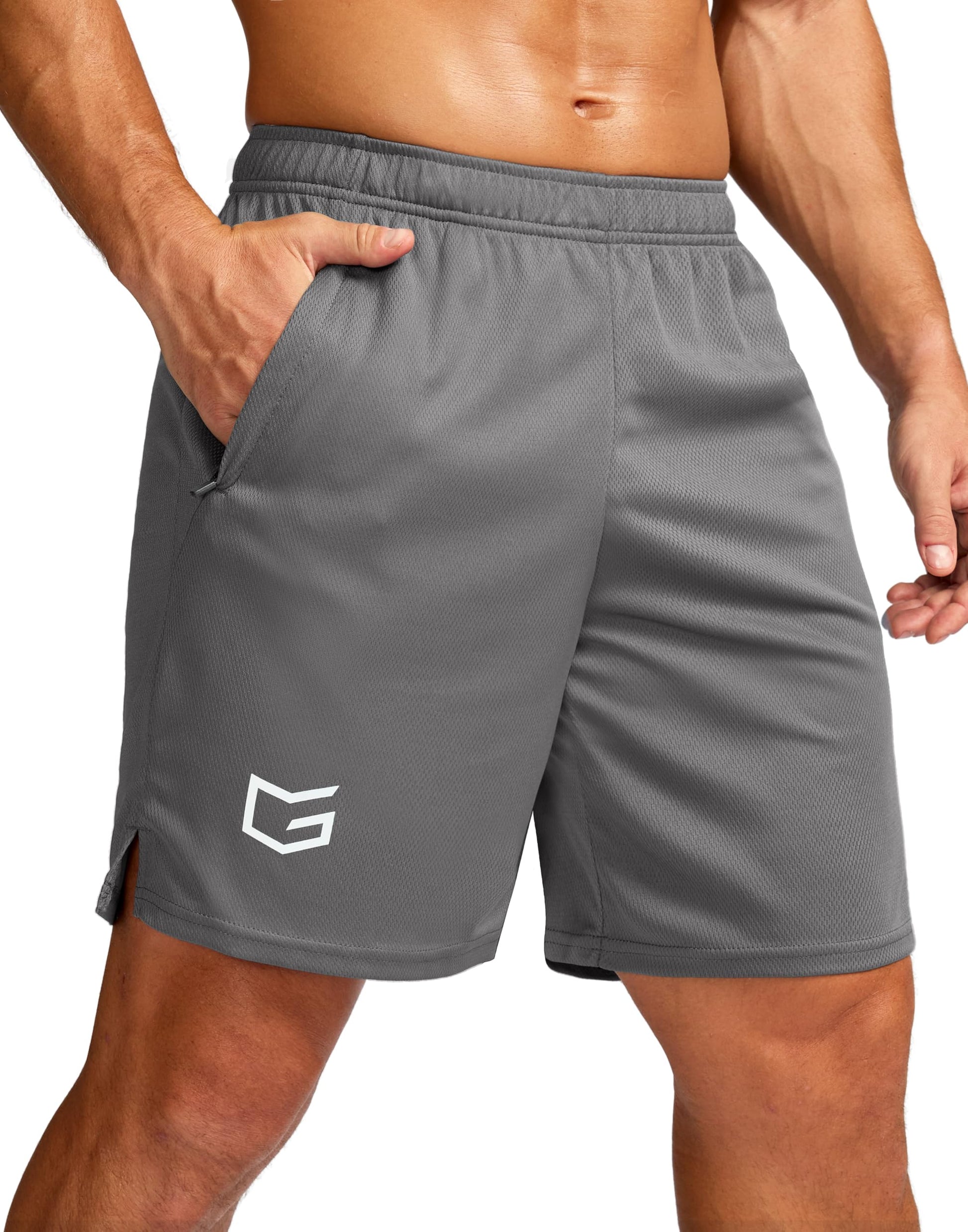 G Gradual Men's 5"/ 7"/ 9" Workout Running Shorts Quick Dry Lightweight Gym Shorts with Zip Pockets