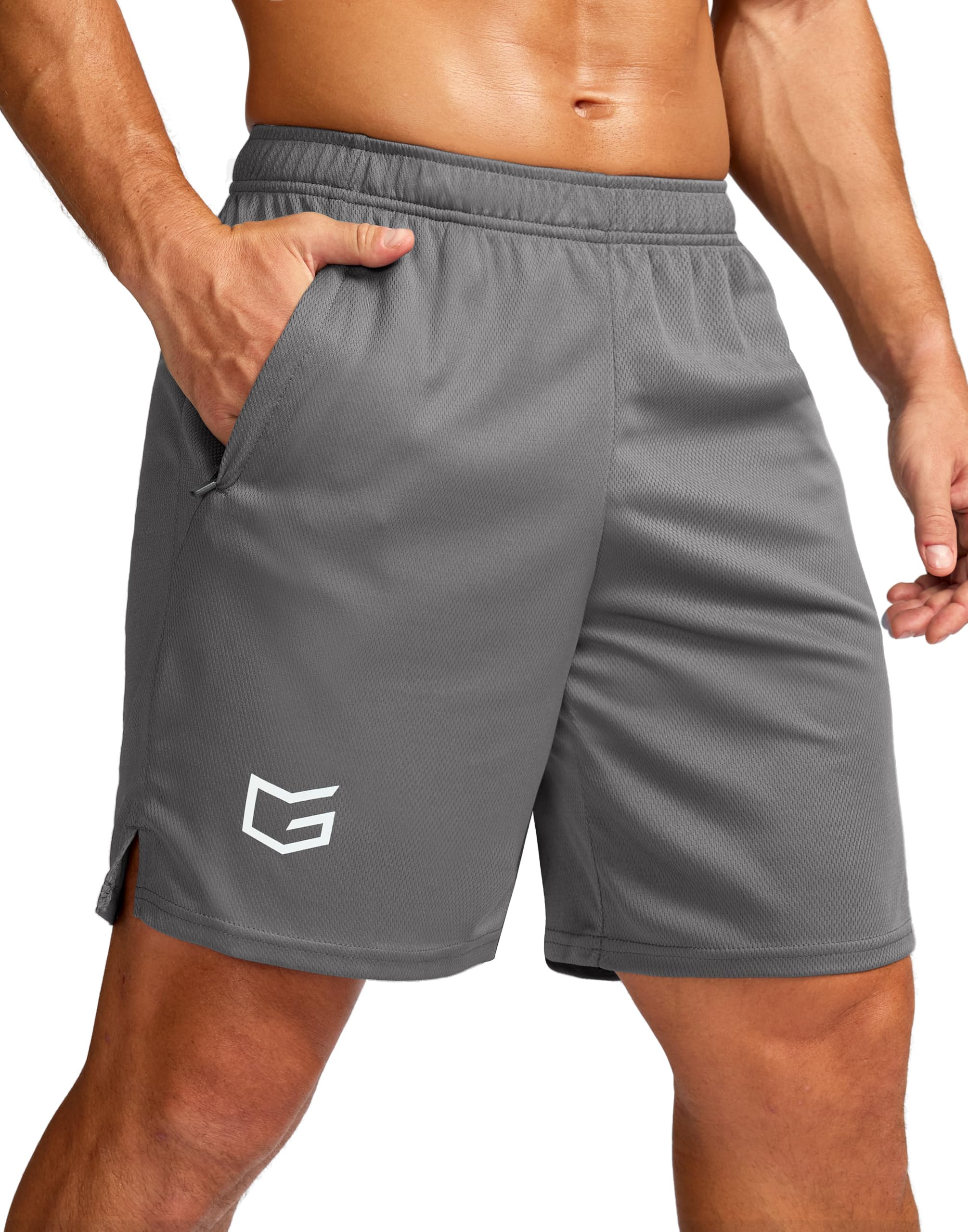 G Gradual Men's 5"/ 7"/ 9" Workout Running Shorts Quick Dry Lightweight Gym Shorts with Zip Pockets