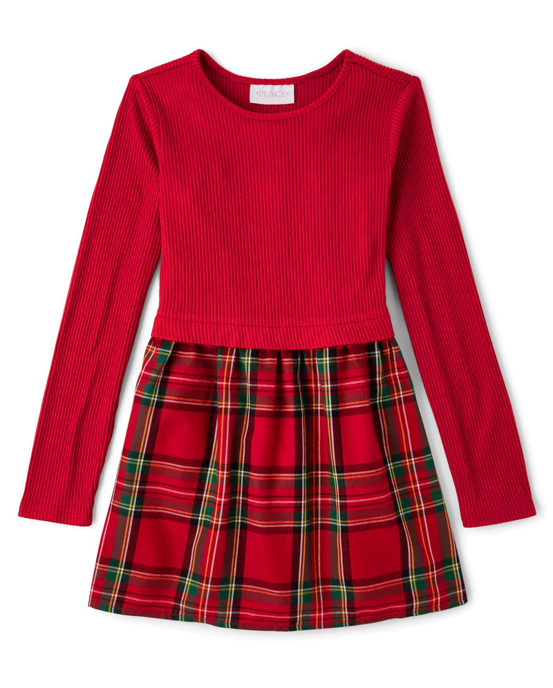 The Children's Place Girls Printed Skater Dress, Long Sleeve-54